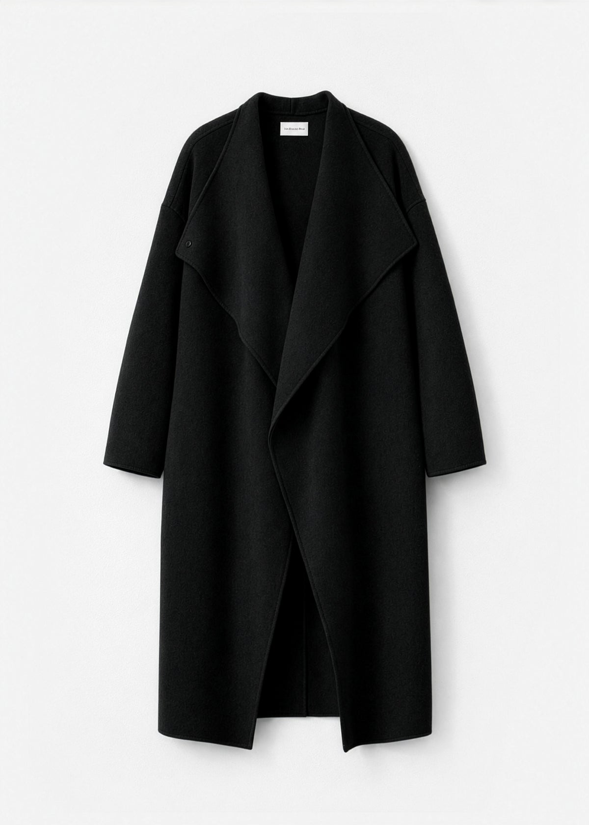 Manteau Leroy à col montant en laine - Noir