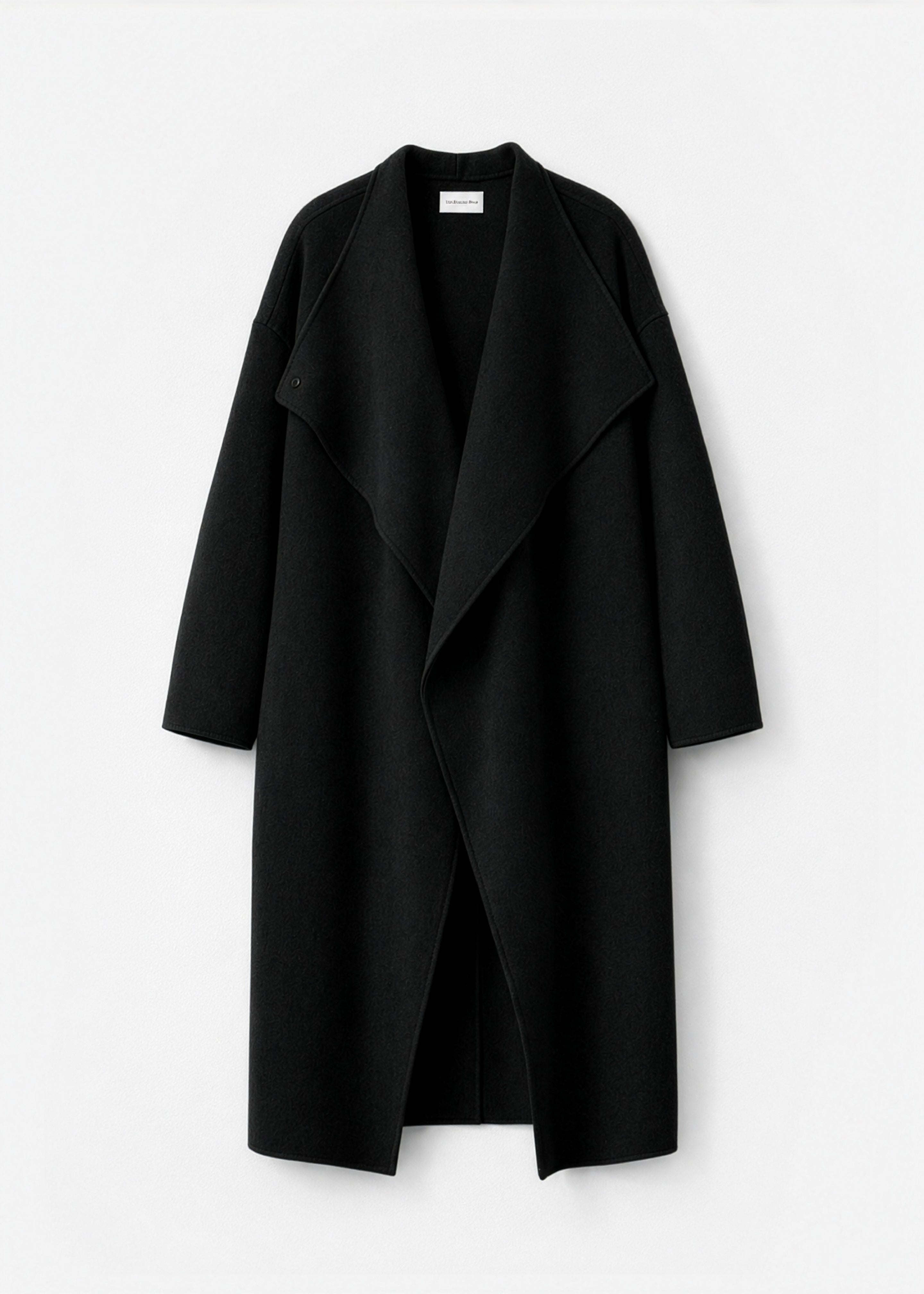 Manteau Leroy à col montant en laine - Noir