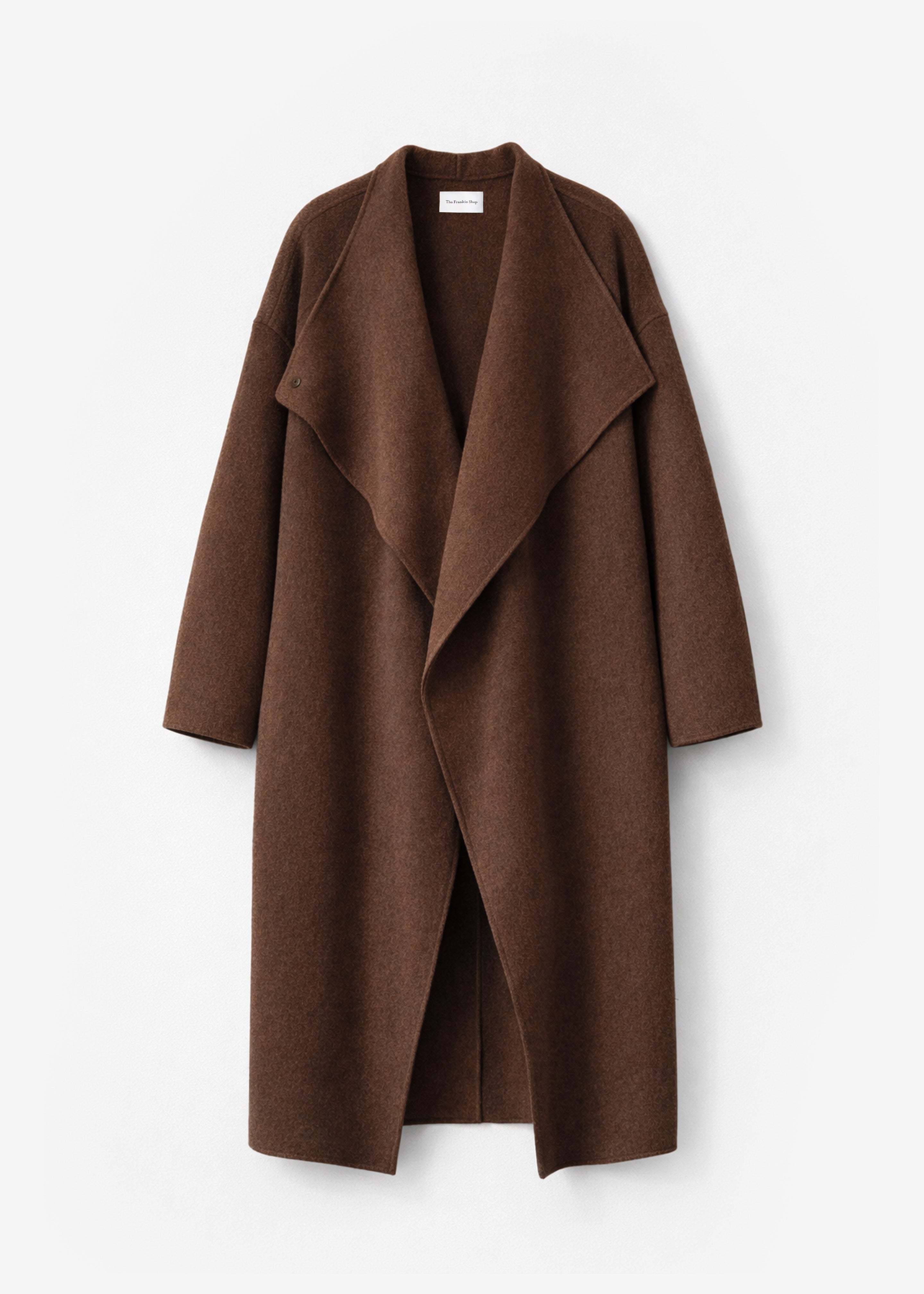 Leroy Funnel Neck Wool Coat - Brown Melange – The Frankie Shop Europe