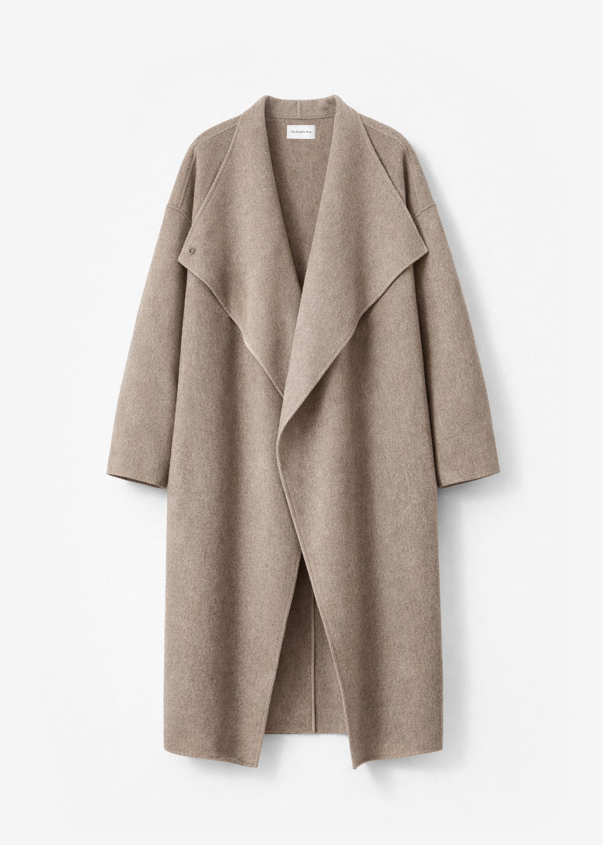 Leroy Funnel Neck Wool Coat - Taupe Melange - 6