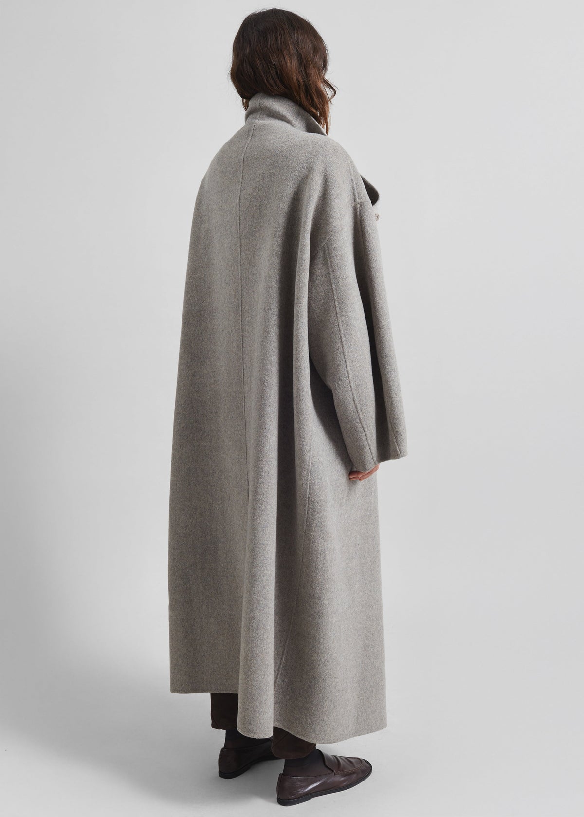 Manteau Leroy réversible en laine à col montant - Beige - 6