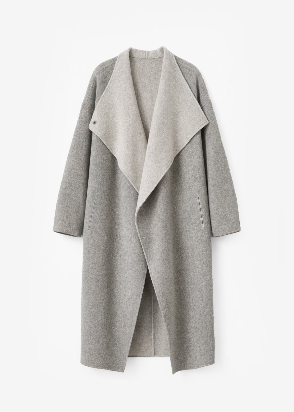 Manteau Leroy réversible en laine à col montant - Beige - 7