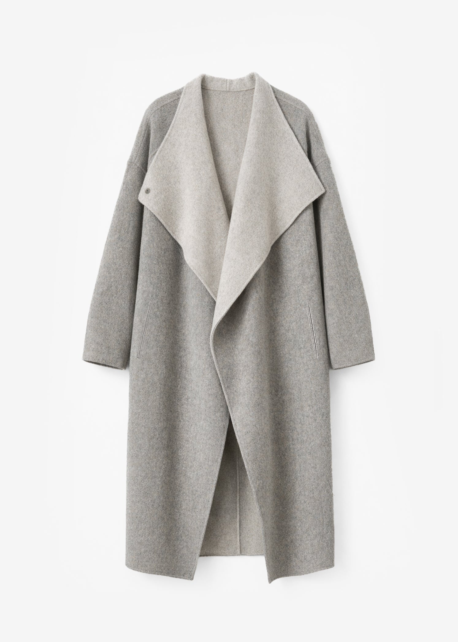 Manteau Leroy réversible en laine à col montant - Beige - 7