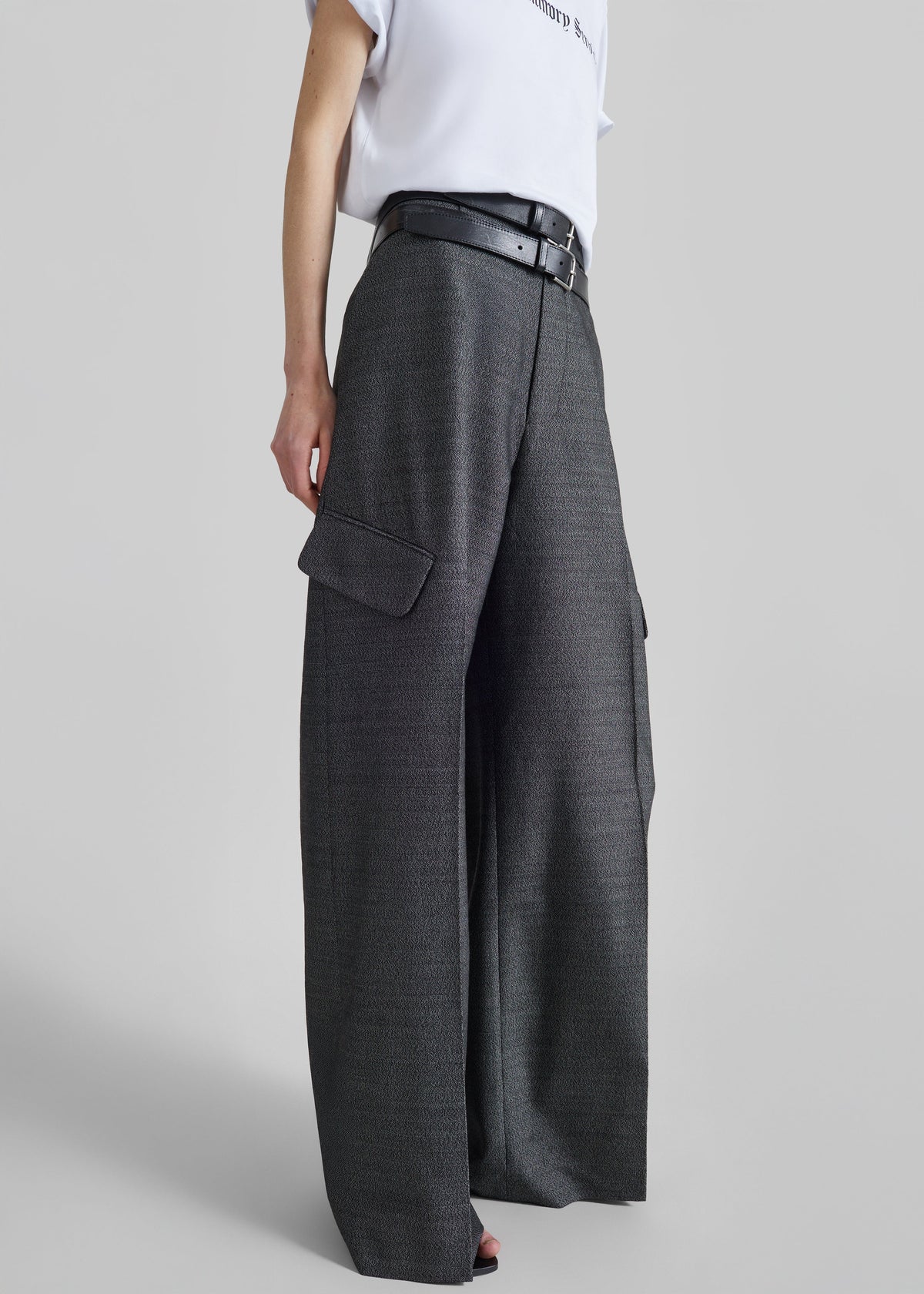 Lery Tailored Cargo Pants - Black Melange