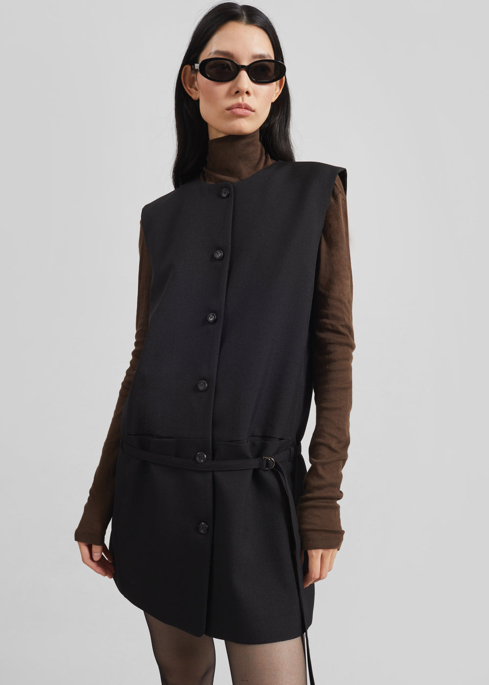 Lesce Vest Dress - Black - 1