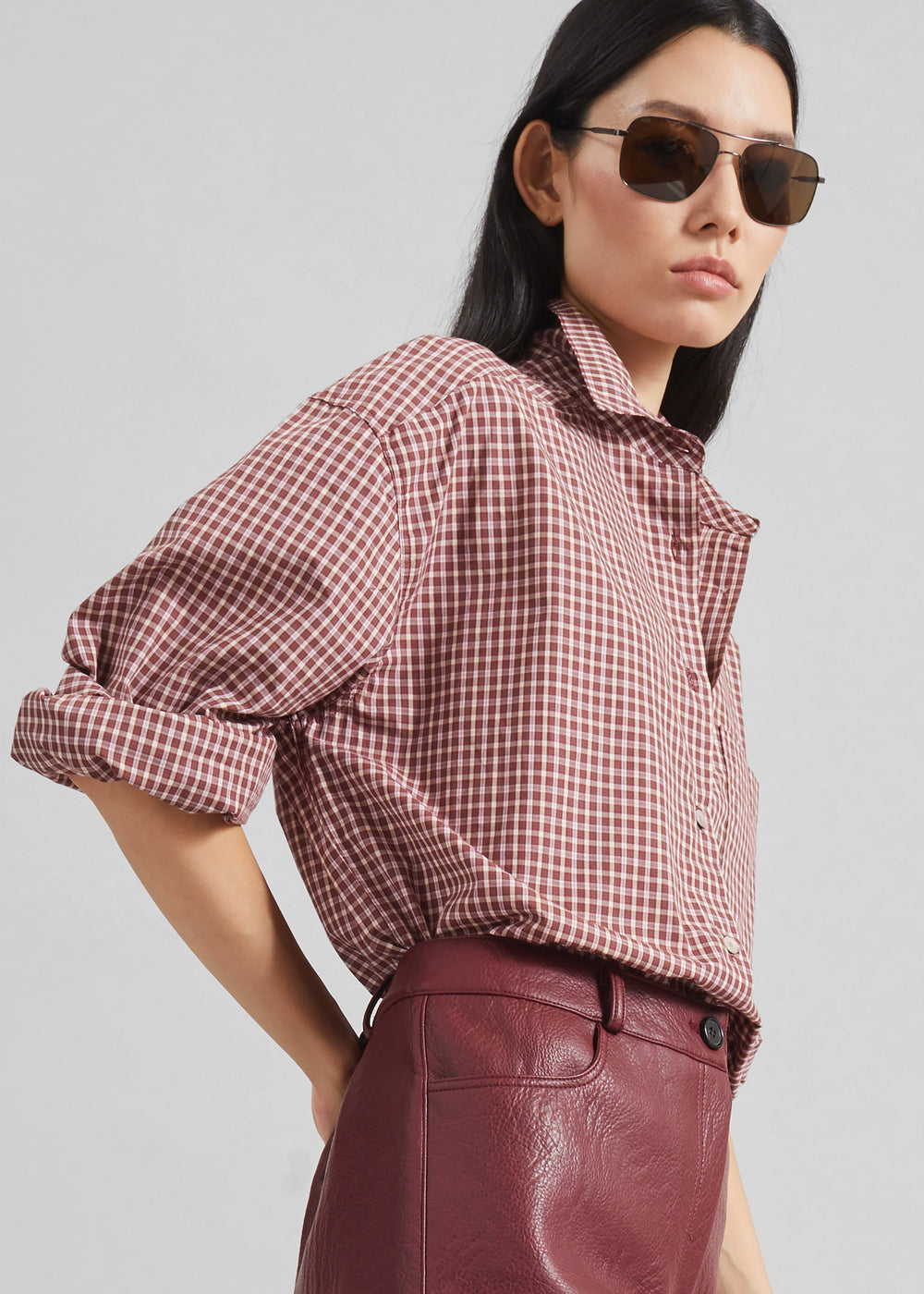 Lesja Cotton Shirt - Checked Red - 1