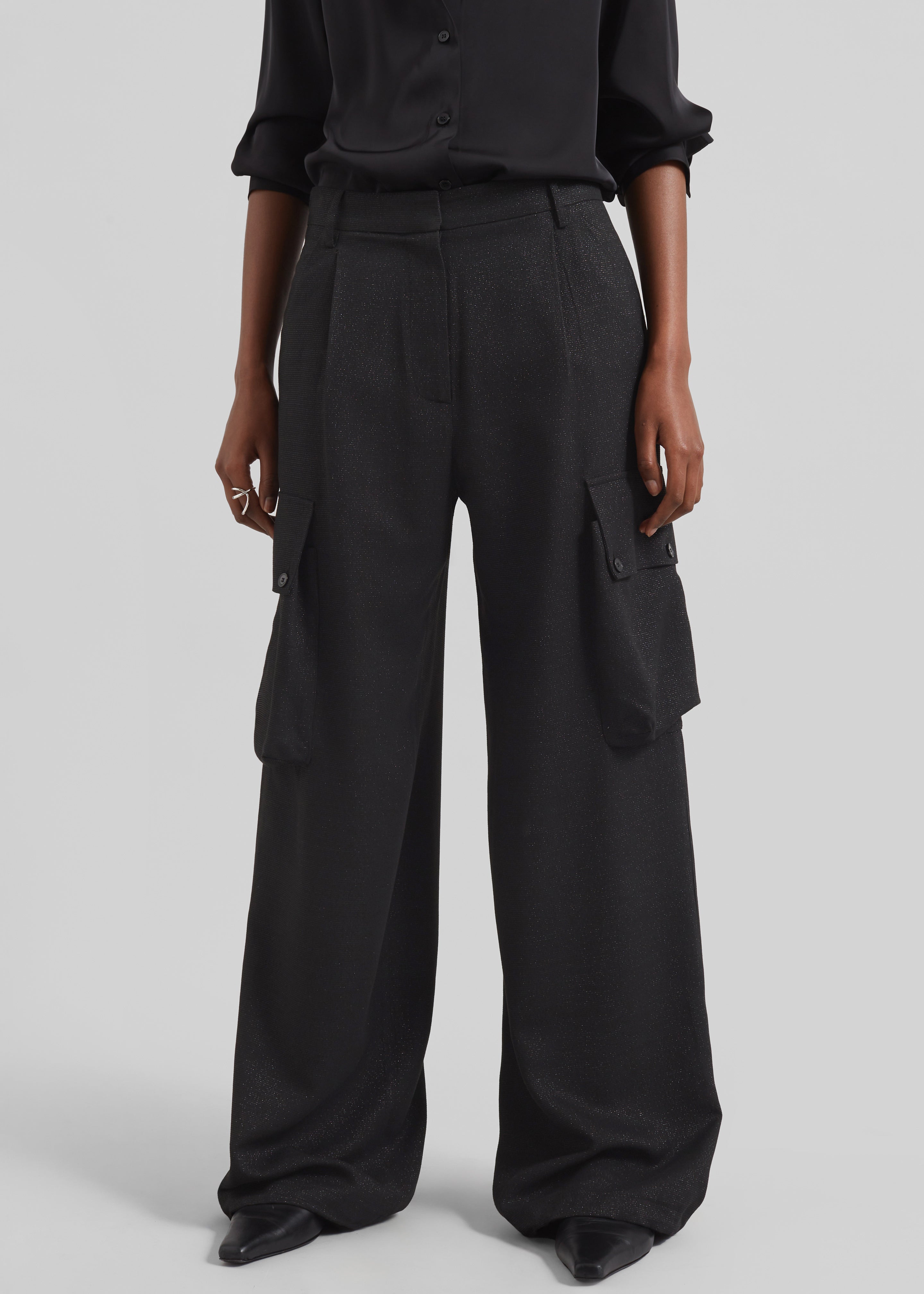 Lestel Shimmer Cargo Pants - Black - 2