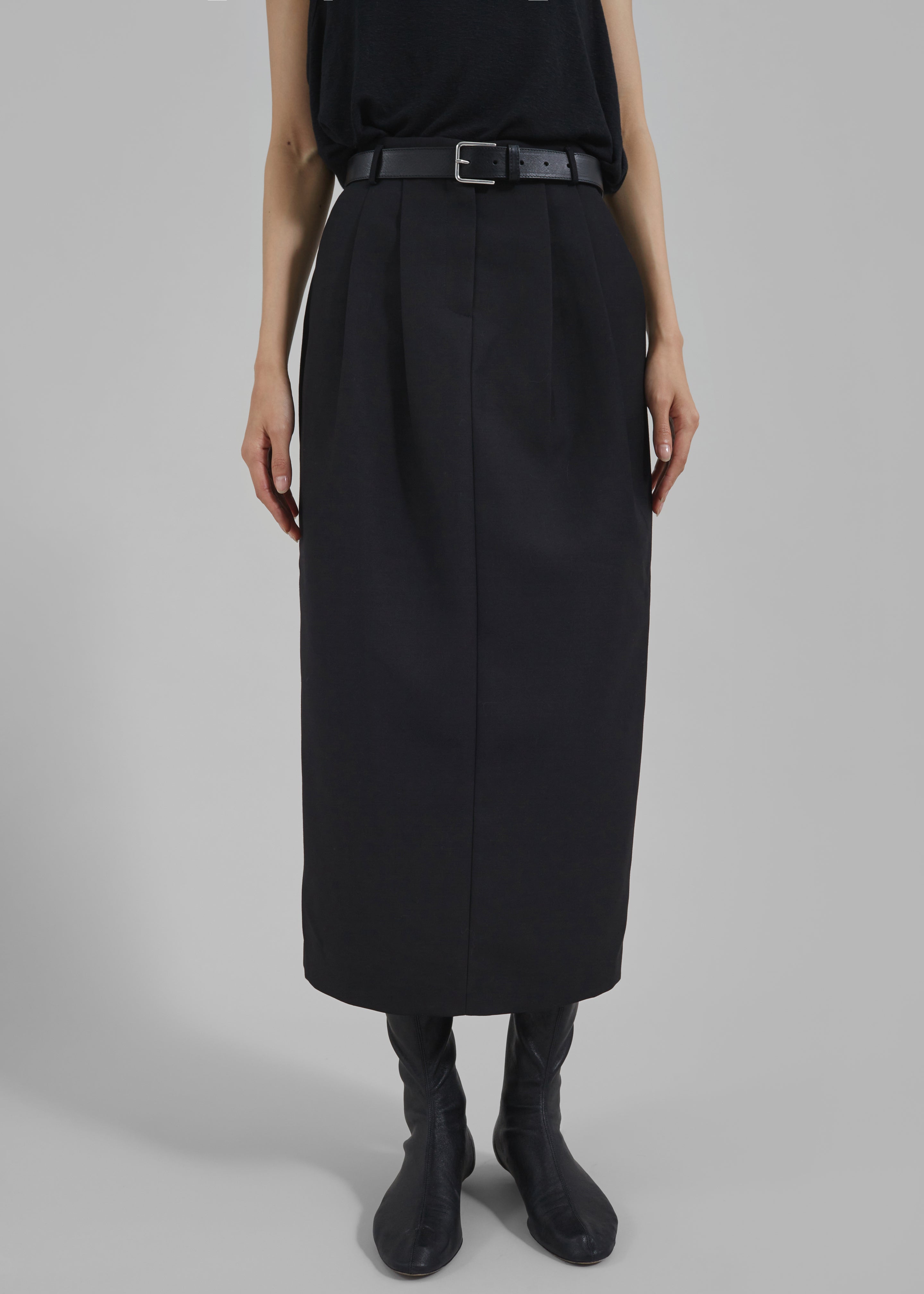 Letty Midi Pencil Skirt - Black - 3