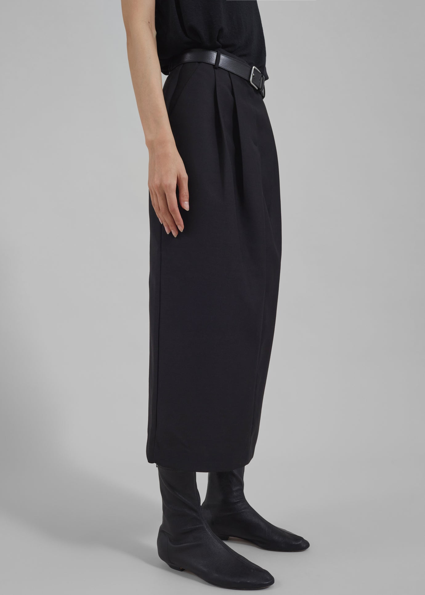 Letty Midi Pencil Skirt - Black - 1
