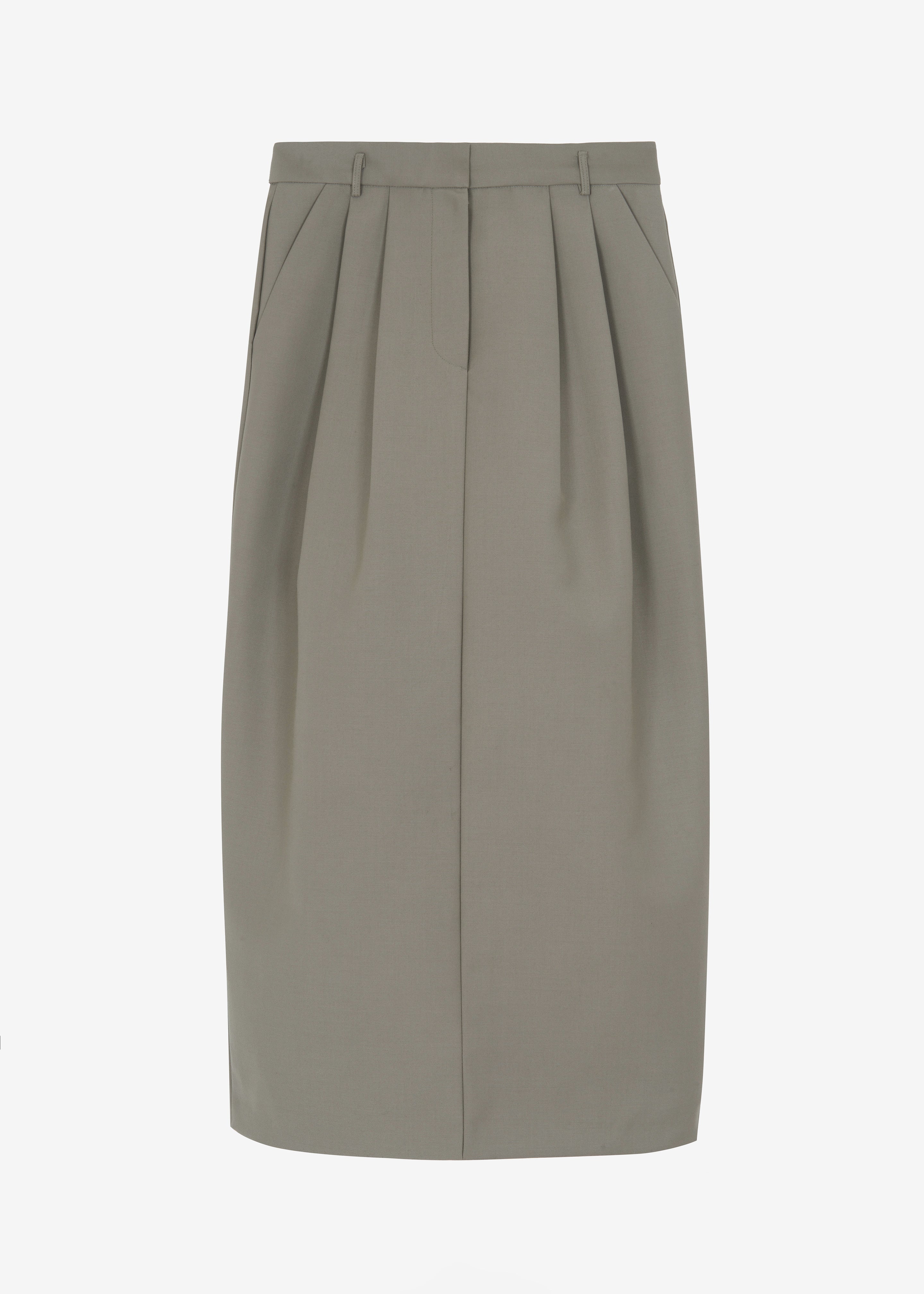 Letty Midi Pencil Skirt - Khaki - 7