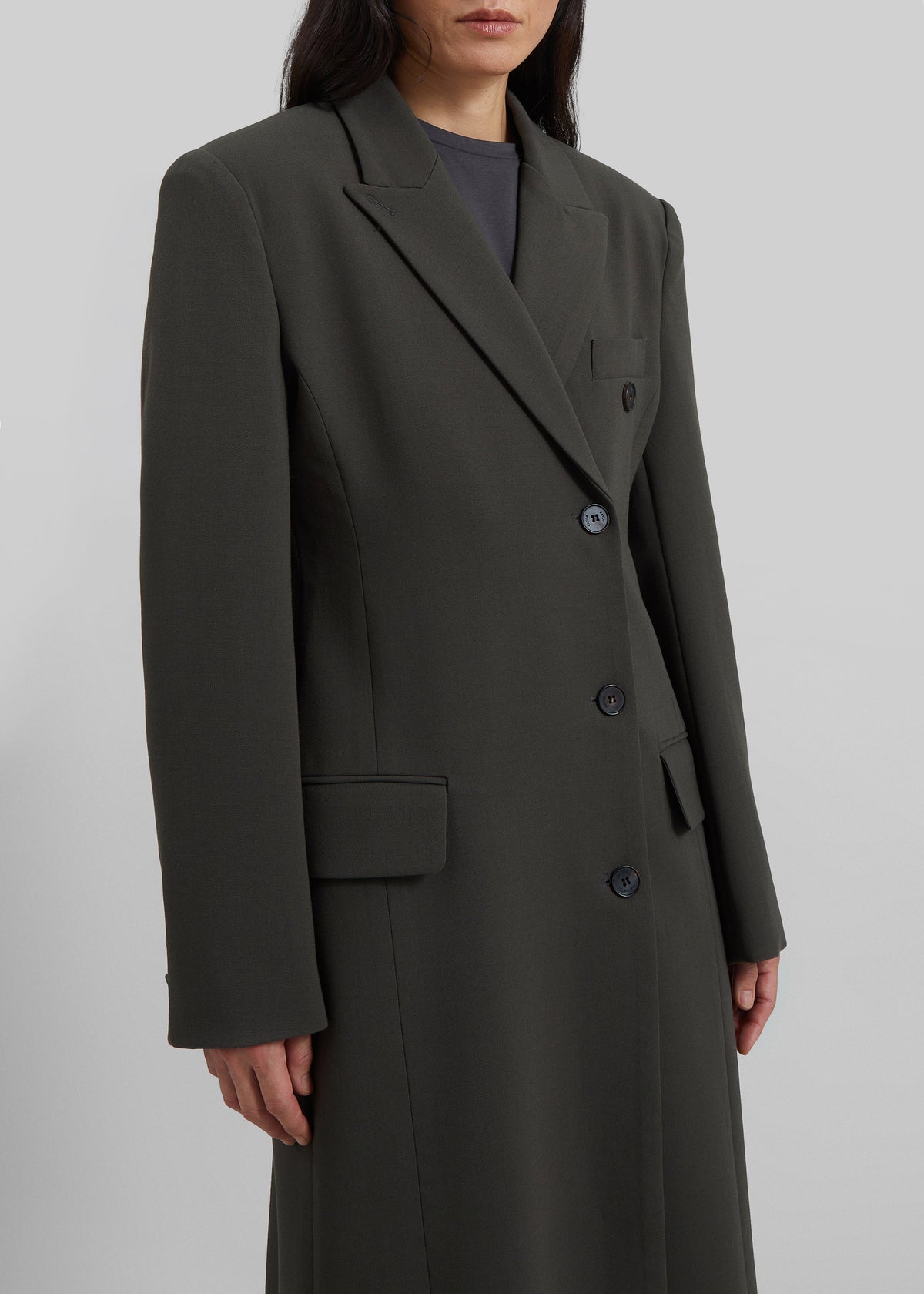 Levia Scarf Coat - Dark Olive