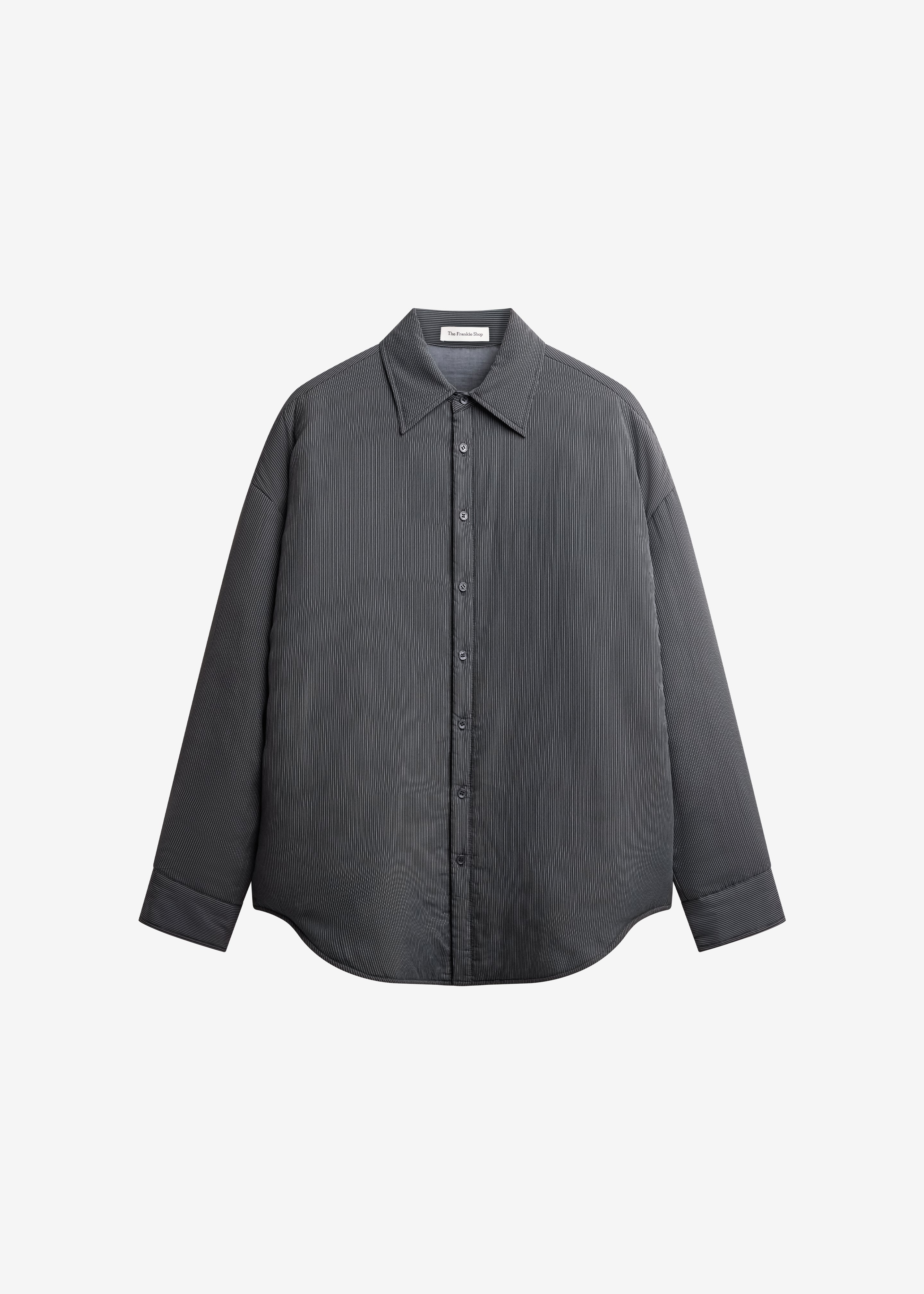 Levidi Padded Overshirt - Navy/White Pinstripe - 6