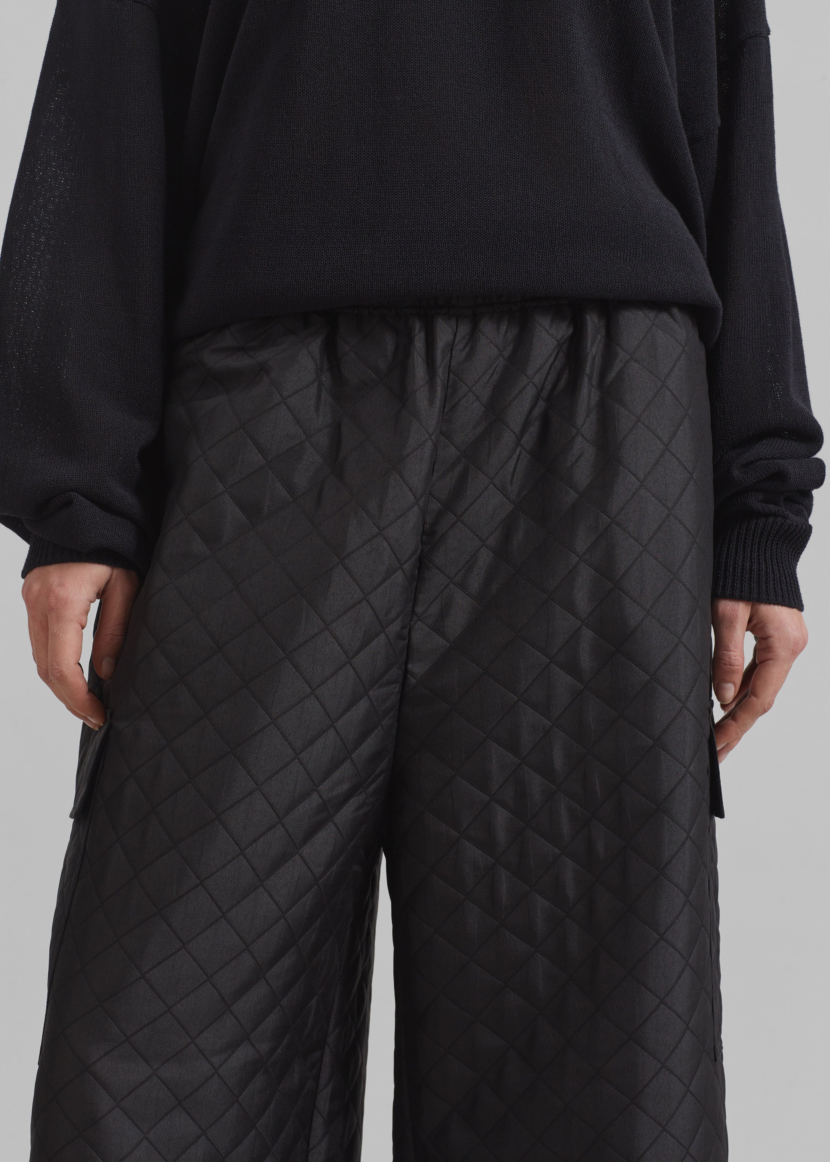 Lieto Quilted Pants - Black - 4