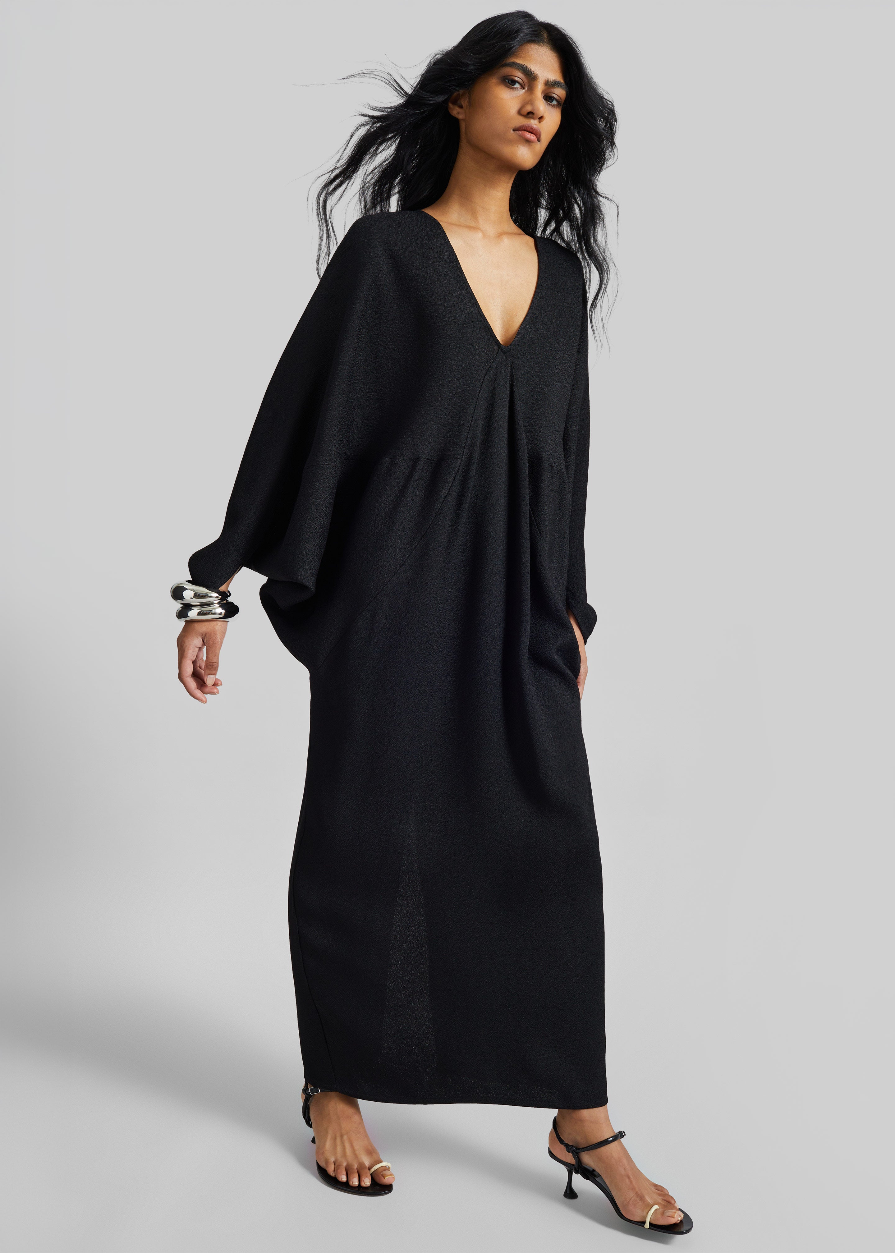 Lilia Kaftan Dress - Black - 3