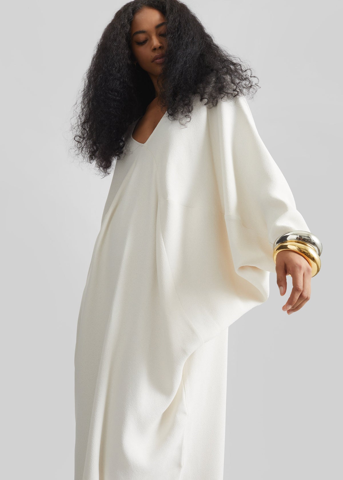 Lilia Kaftan Dress - Ivory - 8