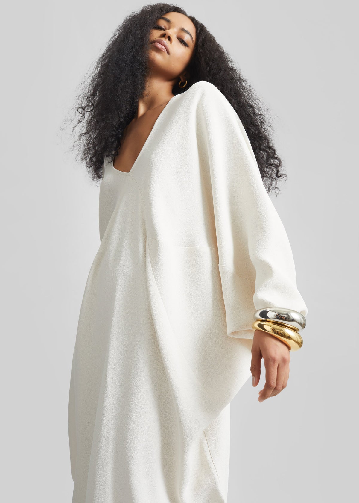 Lilia Kaftan Dress - Ivory - 3