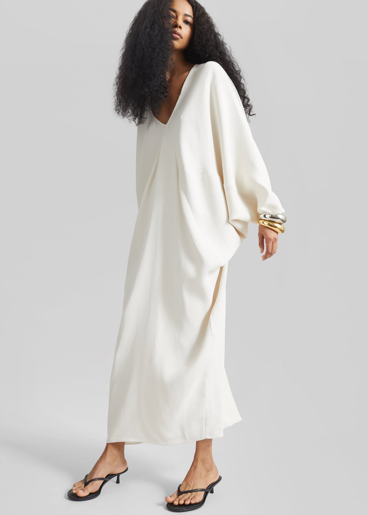 Lilia Kaftan Dress - Ivory - 1