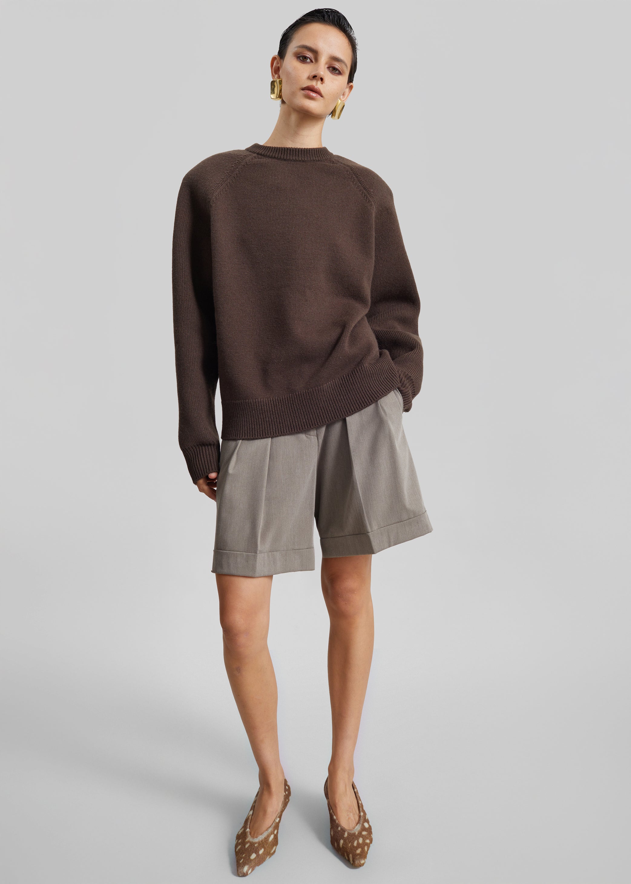 Shop the look image for Lina Padded Sweater - Brown