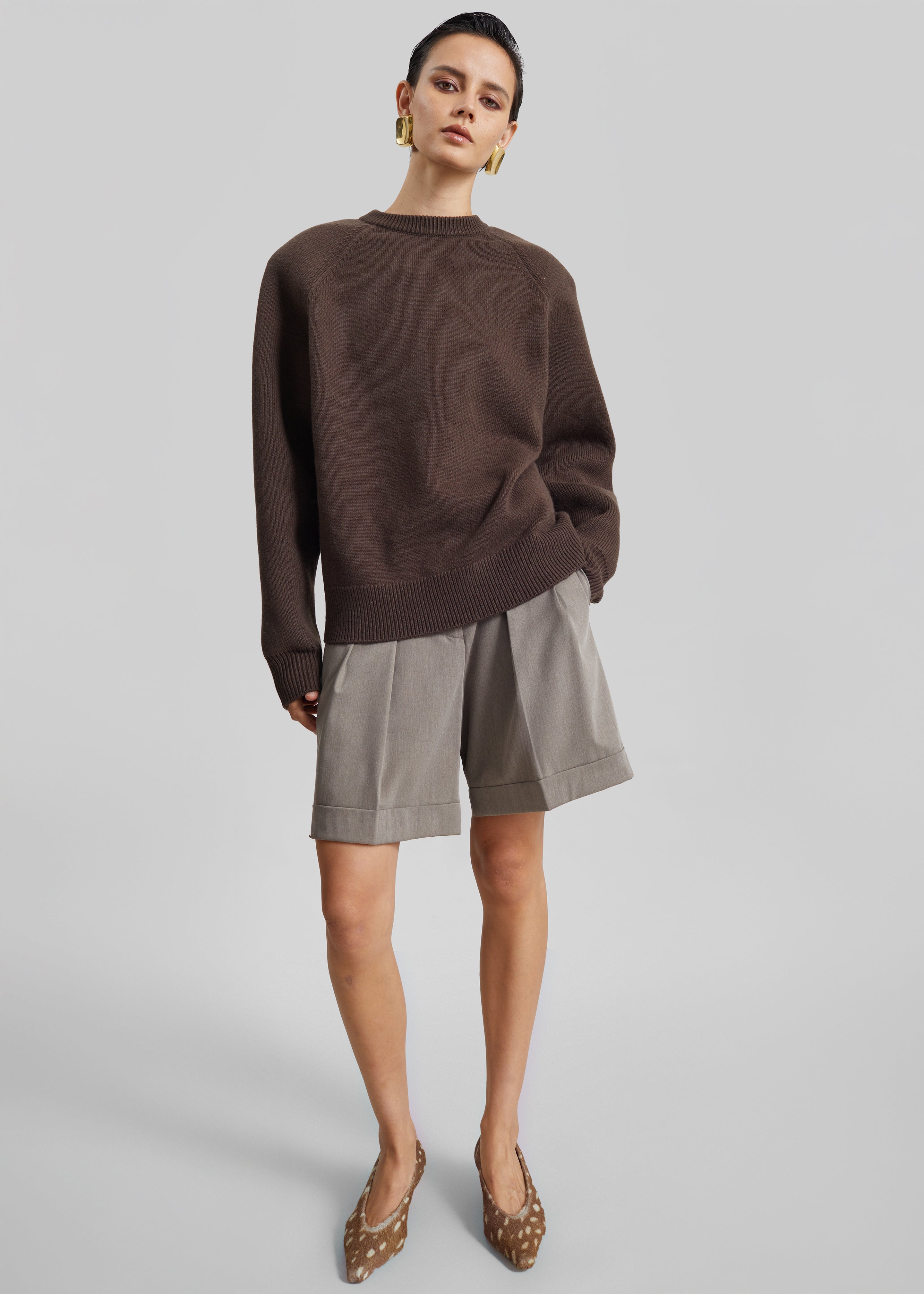 Lina Padded Sweater - Brown - 3