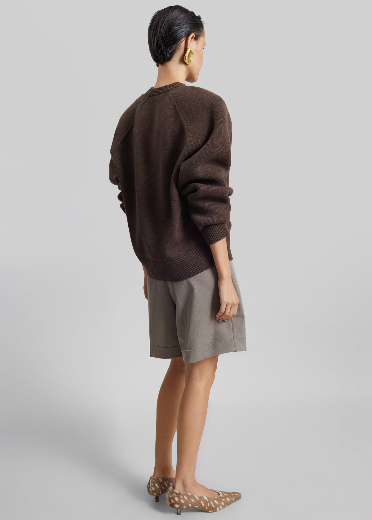 Lina Padded Sweater - Brown