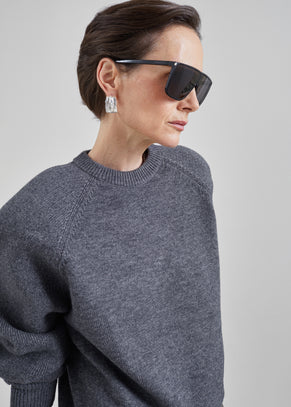 Lina Padded Sweater - Dark Grey