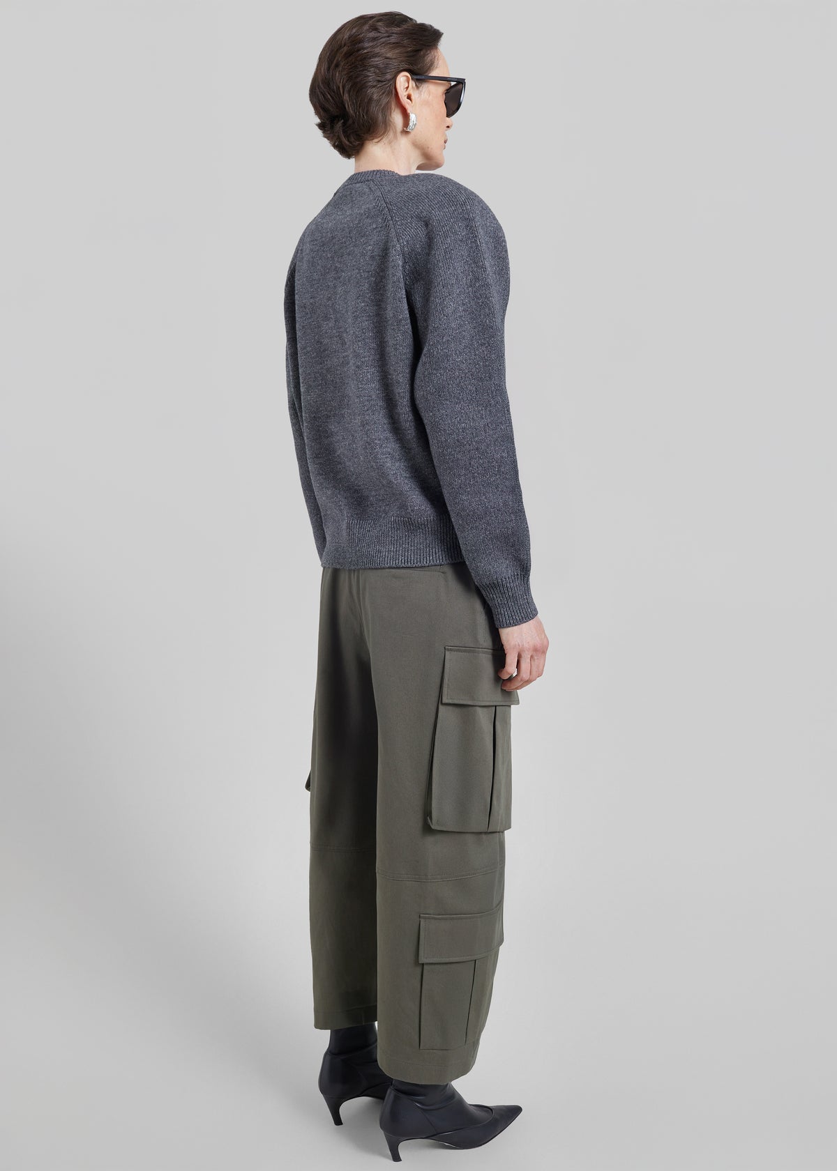 Lina Padded Sweater - Dark Grey