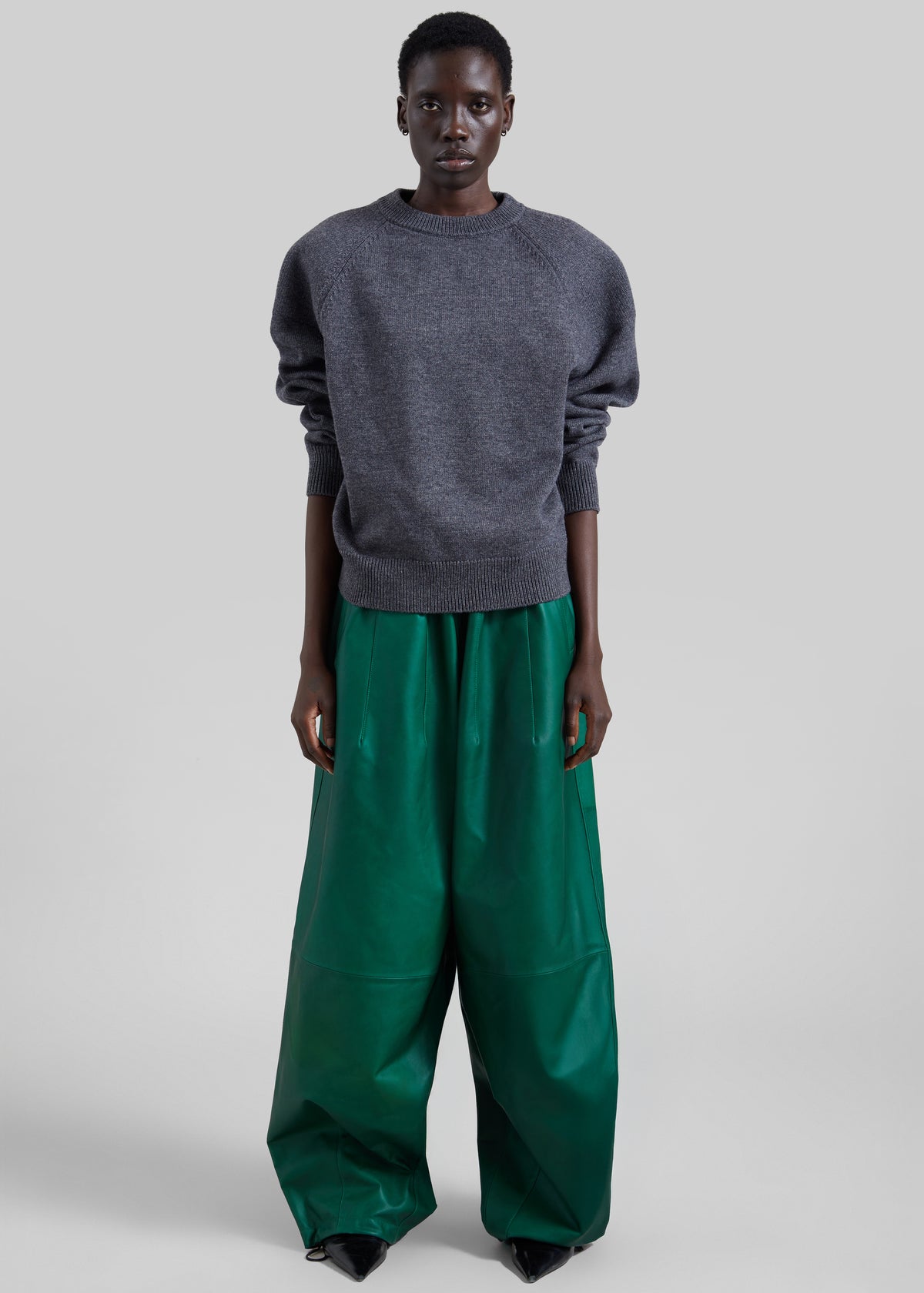 Lina Padded Sweater - Dark Grey