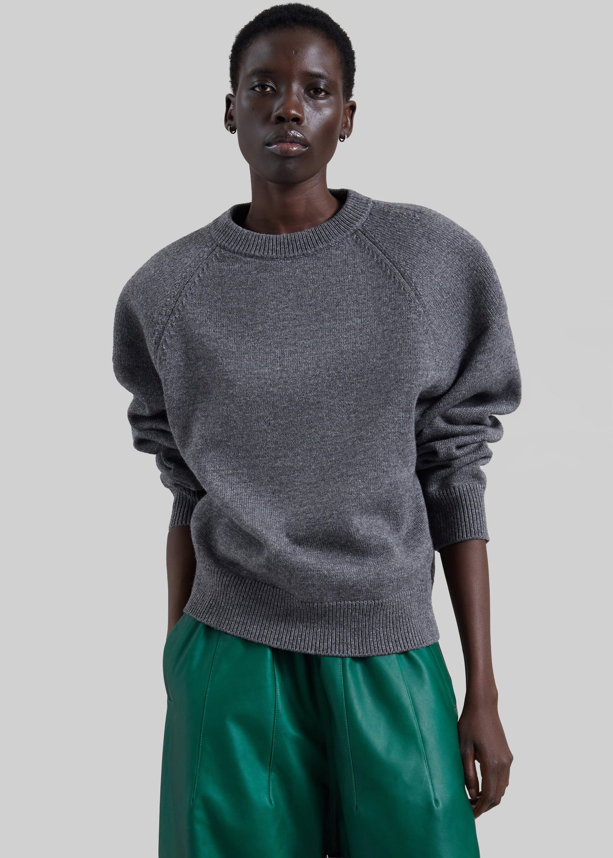 Lina Padded Sweater - Dark Grey - 5