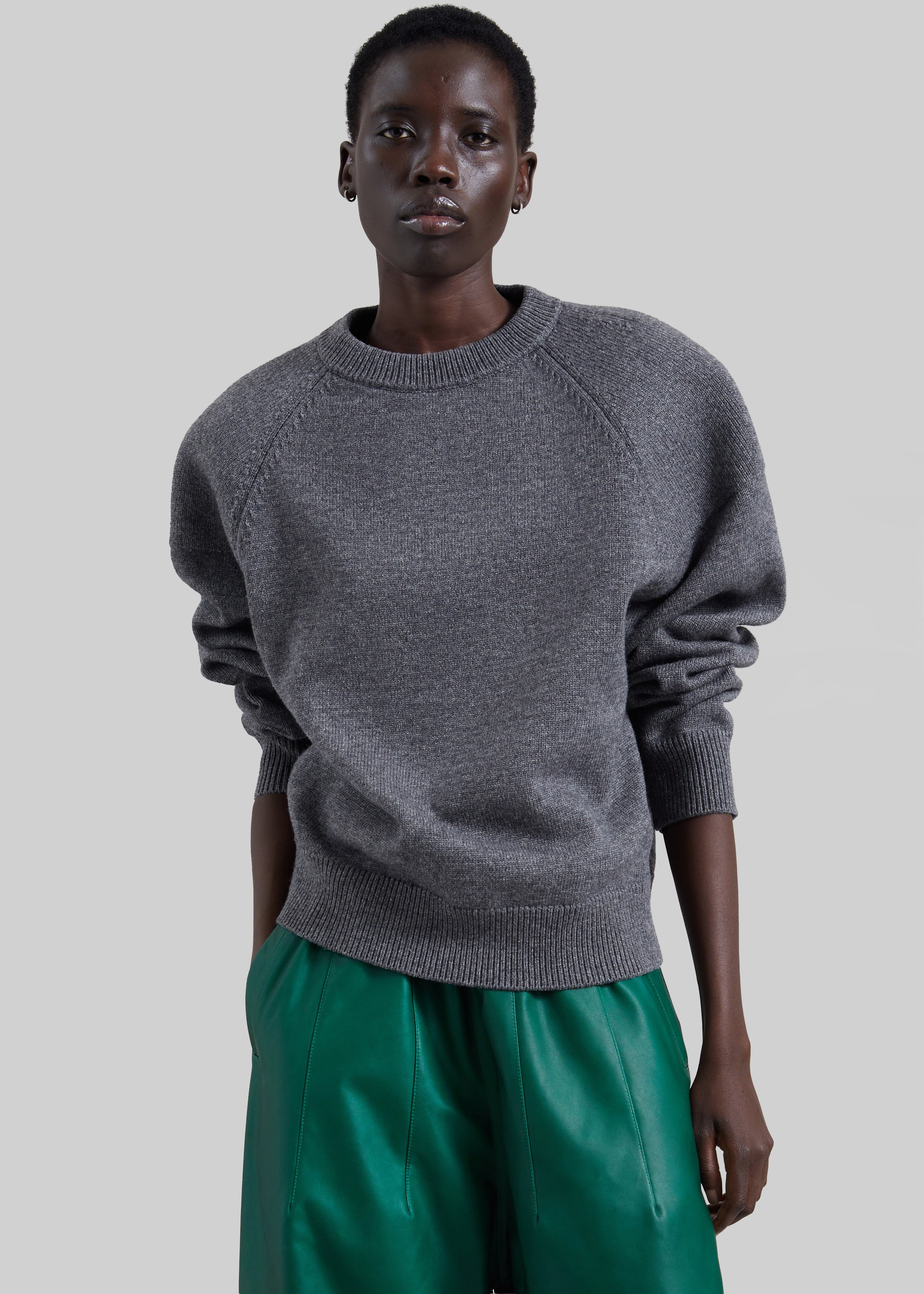 Lina Padded Sweater - Dark Grey - 5
