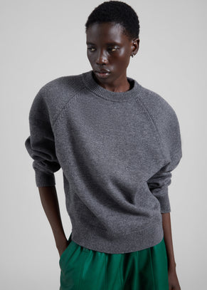 Lina Padded Sweater - Dark Grey