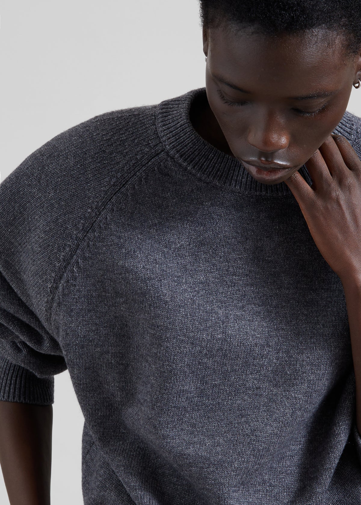 Lina Padded Sweater - Dark Grey