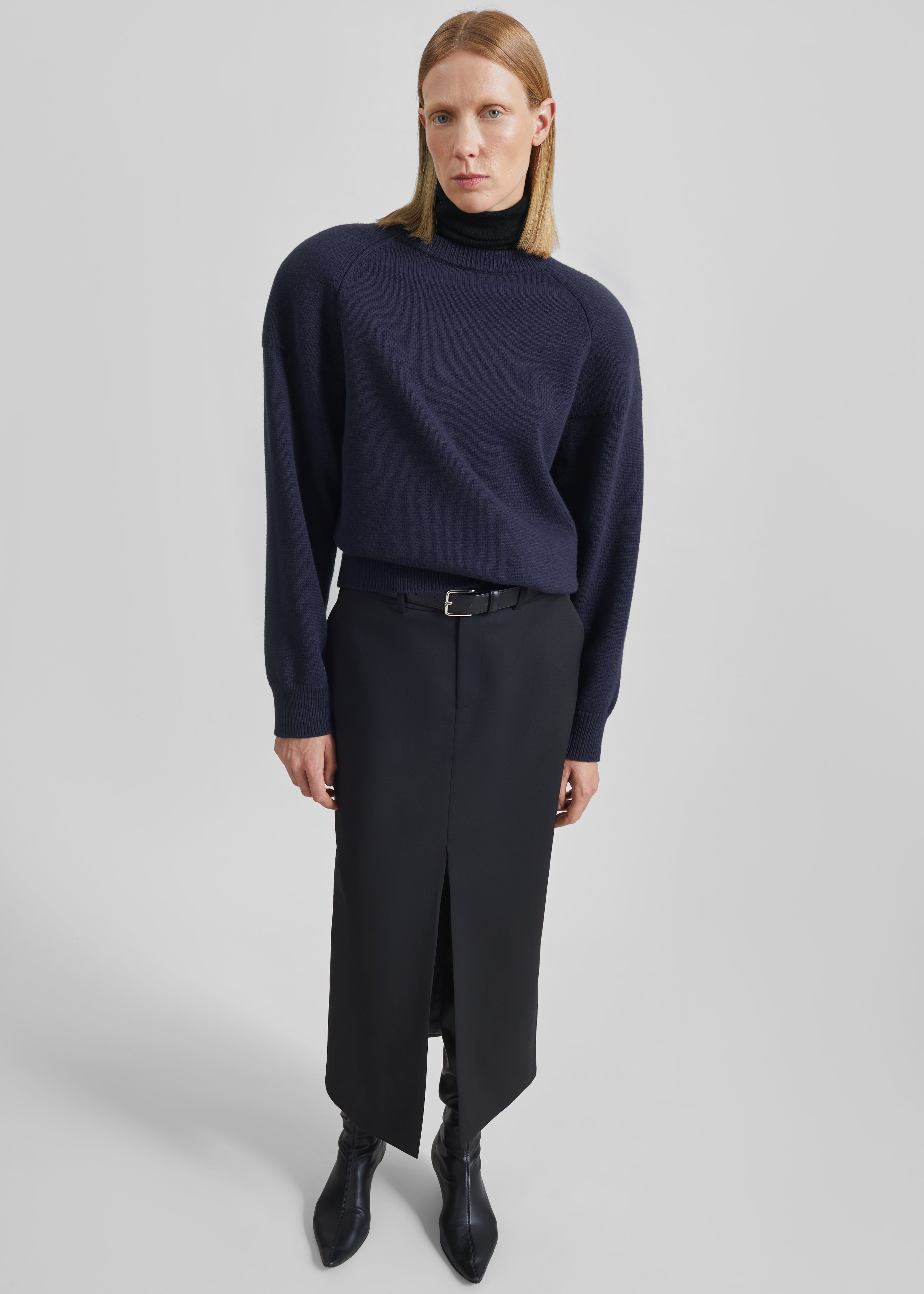 Lina Padded Sweater - Dark Navy - 5
