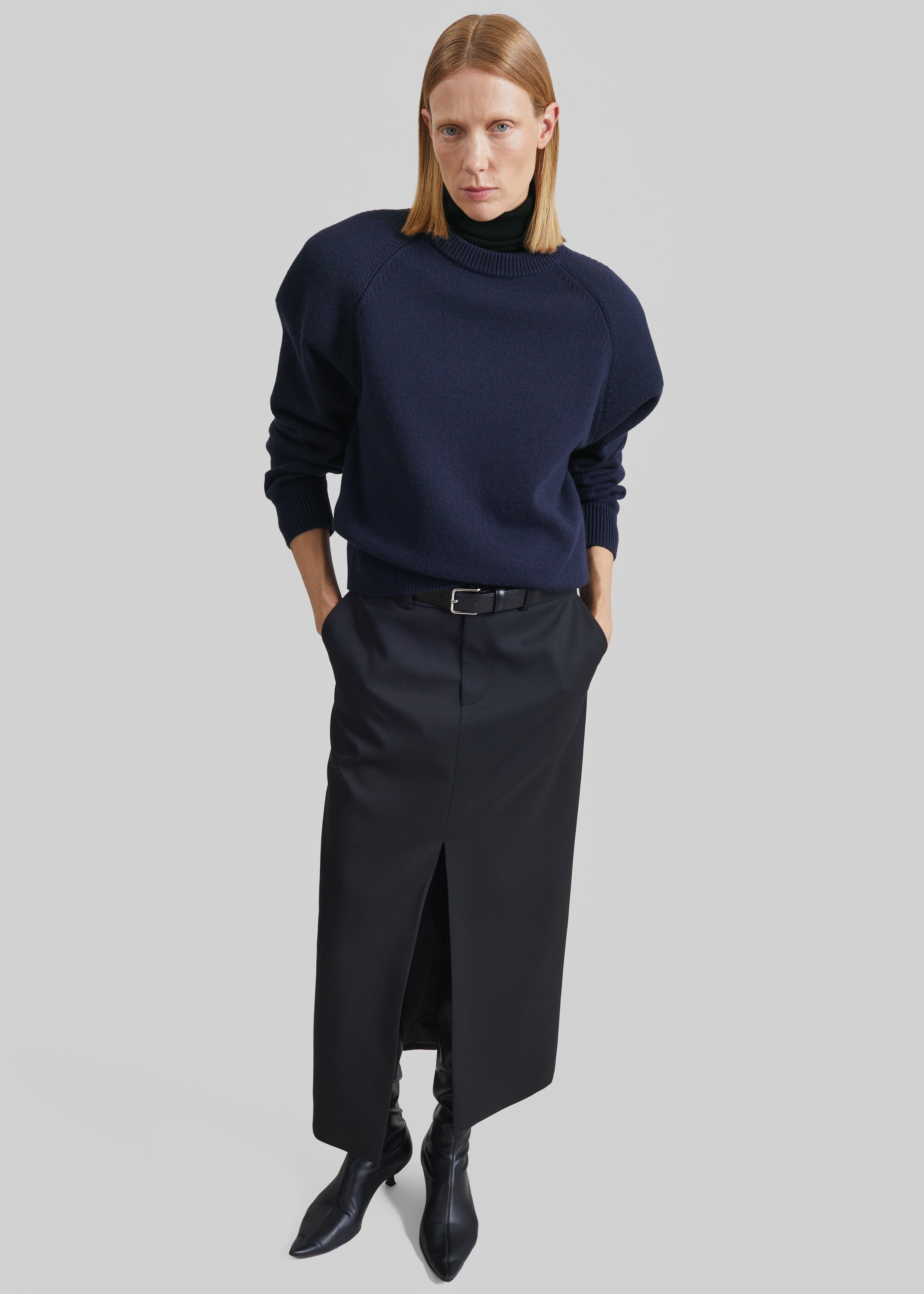 Lina Padded Sweater - Dark Navy - 2