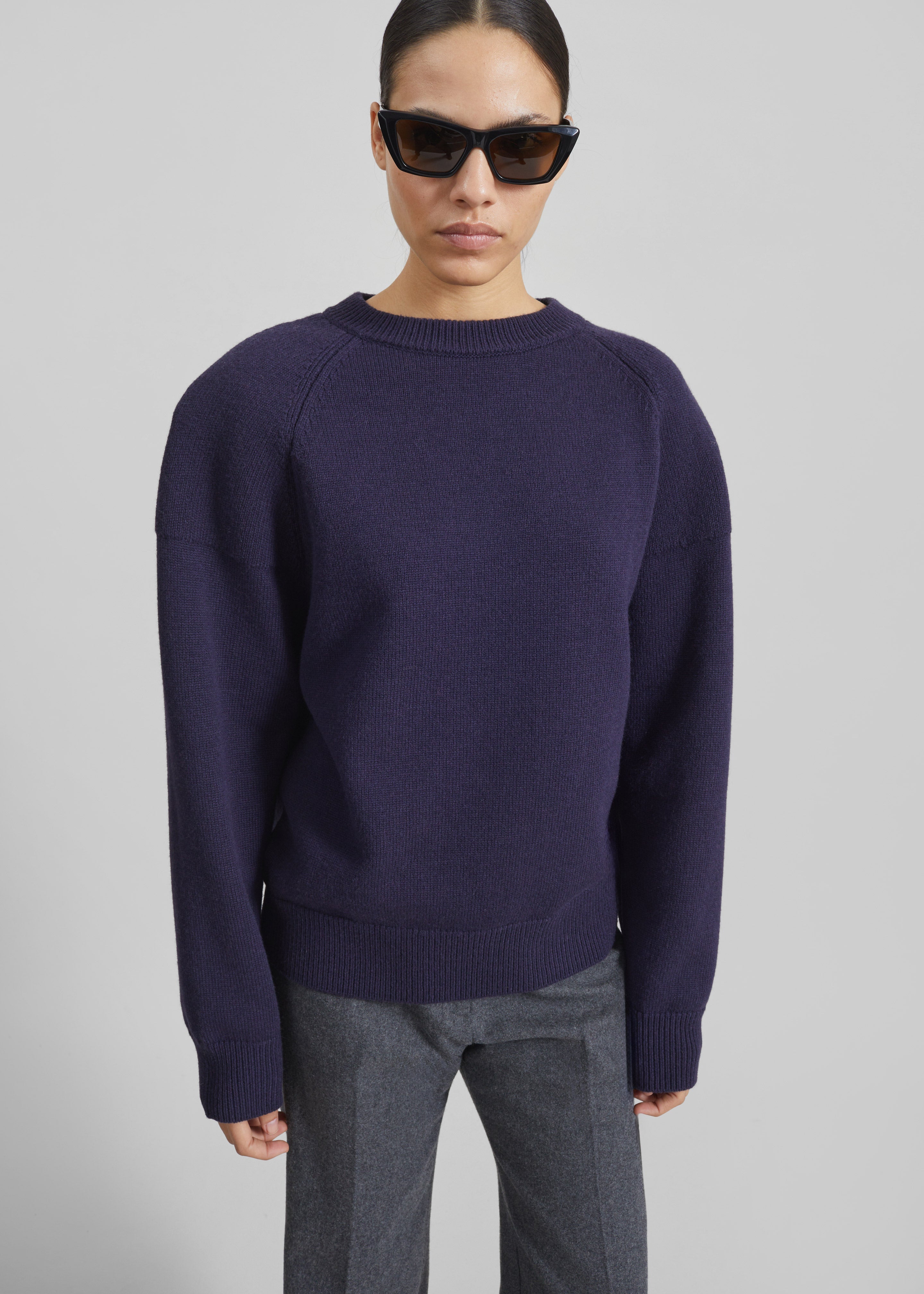Lina Padded Sweater - Dark Navy - 1