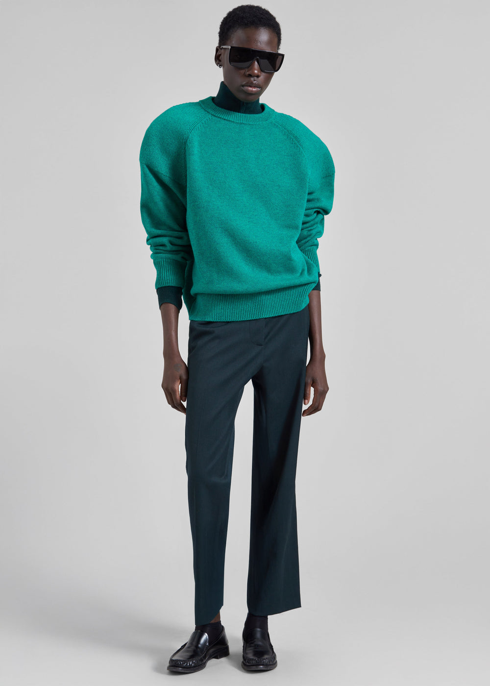 Lina Padded Sweater - Kelly Green