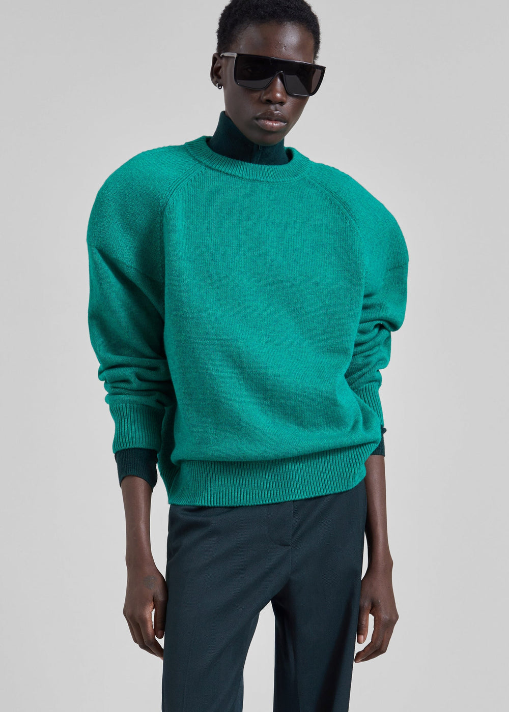Pull Lina à épaulettes - Vert Kelly