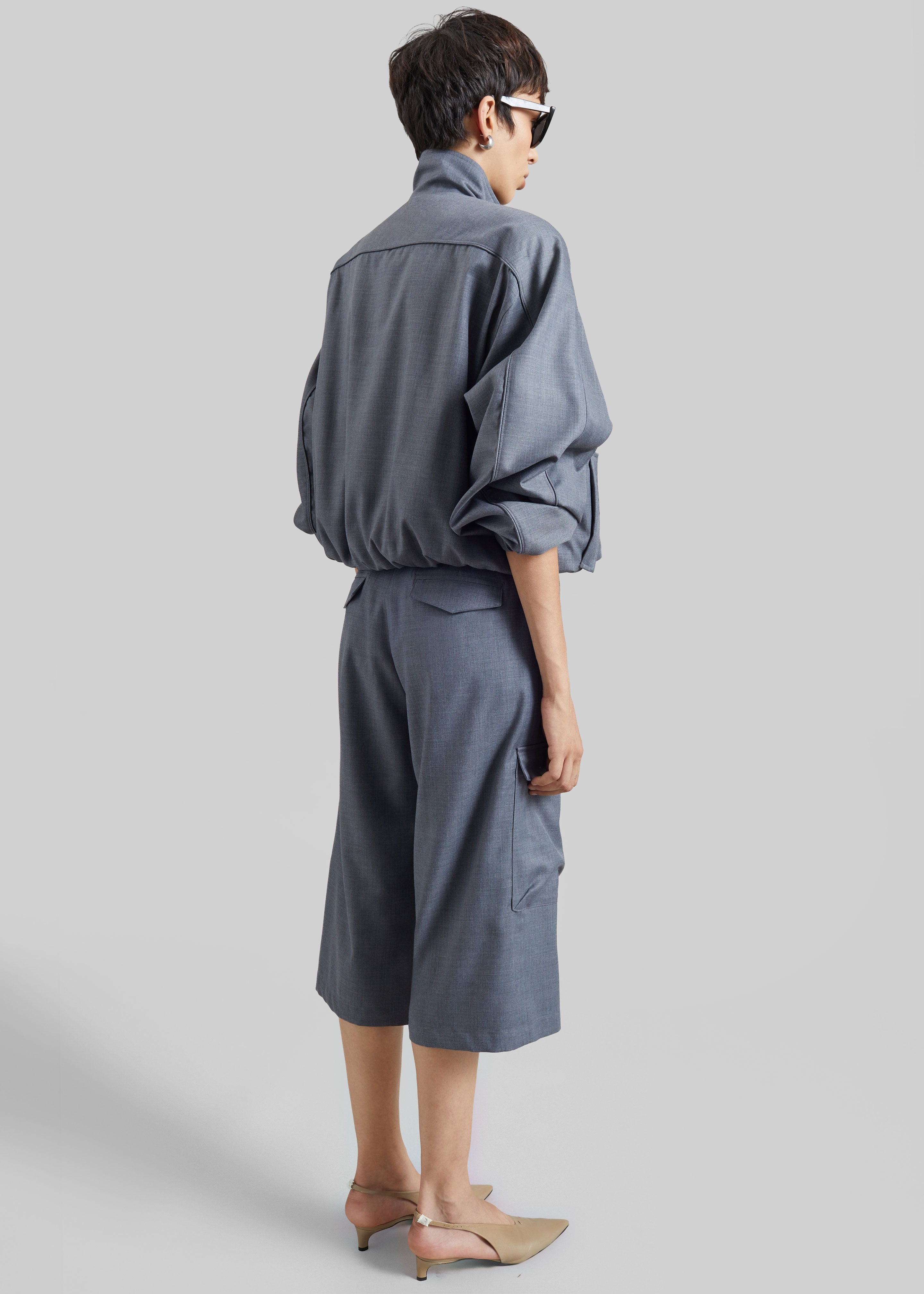 Linar Cargo Bermuda Shorts - Grey Melange - 7
