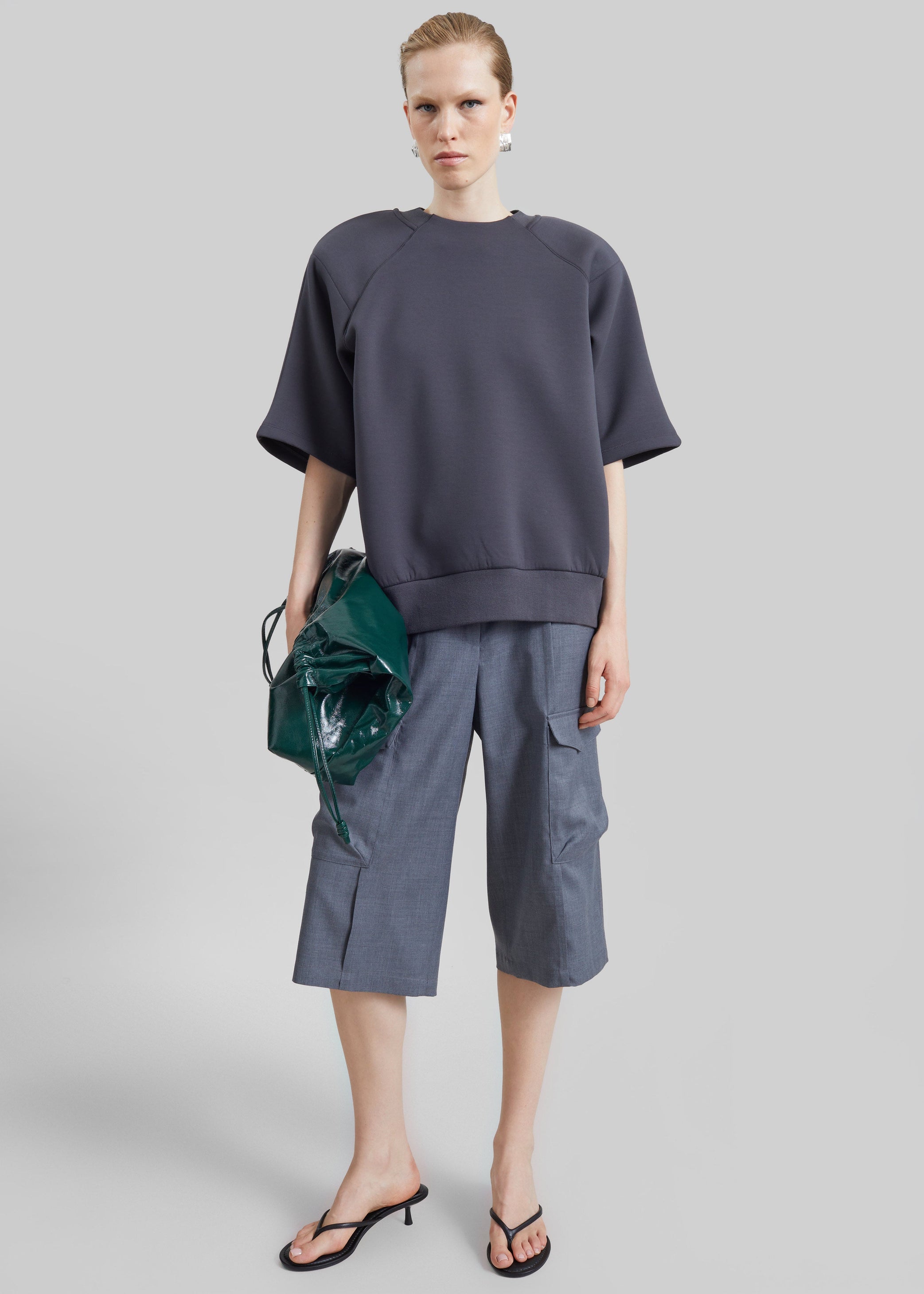 Shop the look image for Linar Cargo Bermuda Shorts - Grey Melange