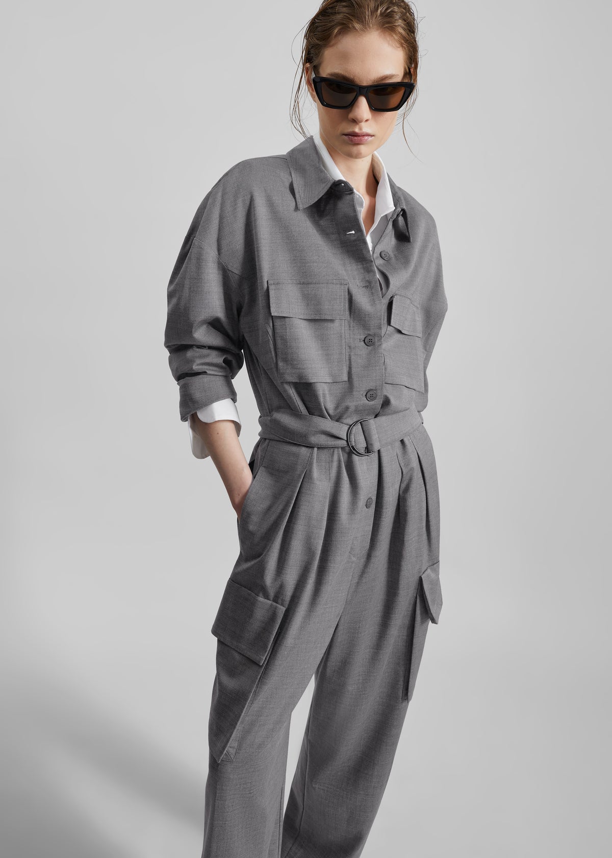 Linda Jumpsuit - Grey Melange - 2