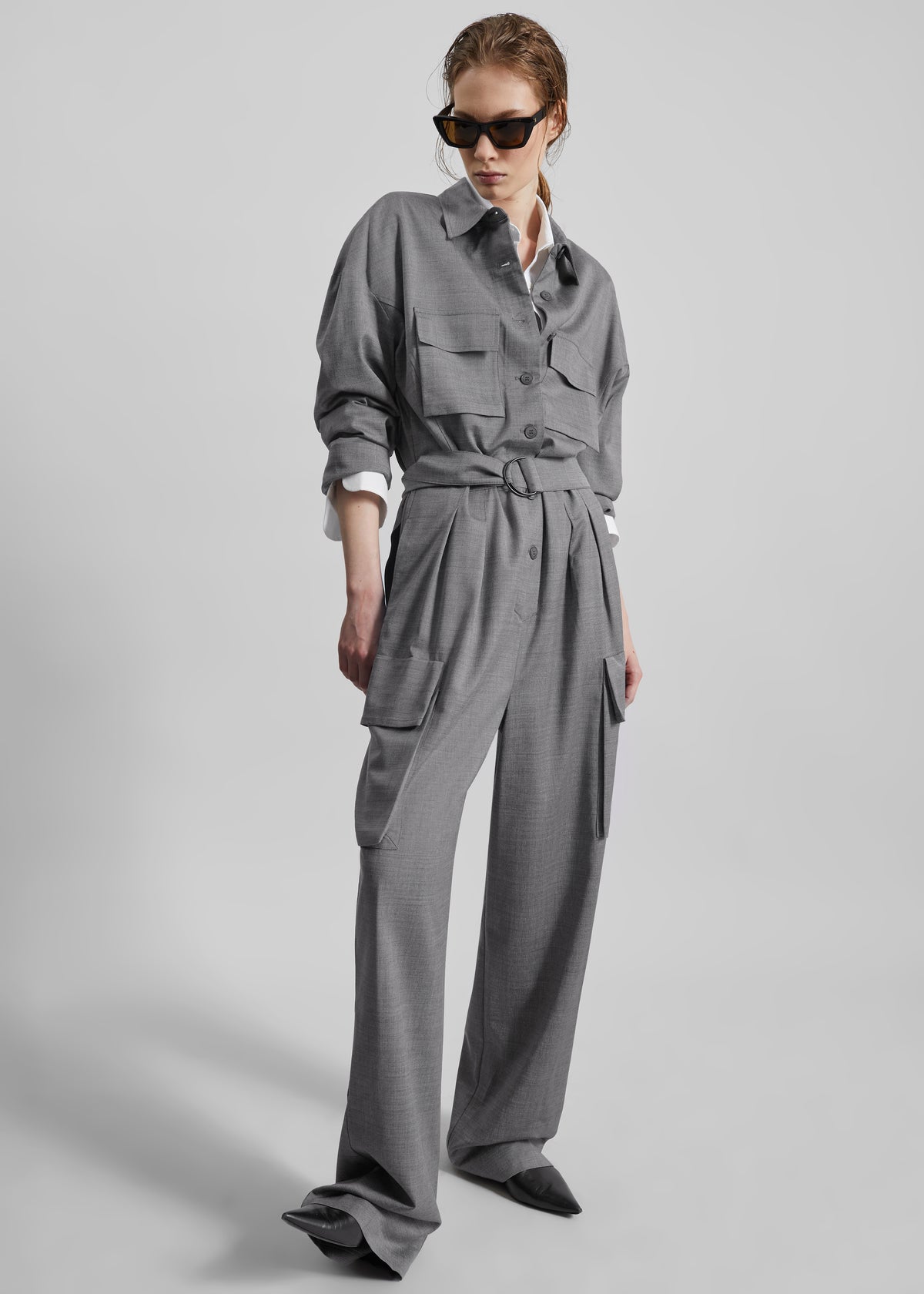 Linda Jumpsuit - Grey Melange - 1