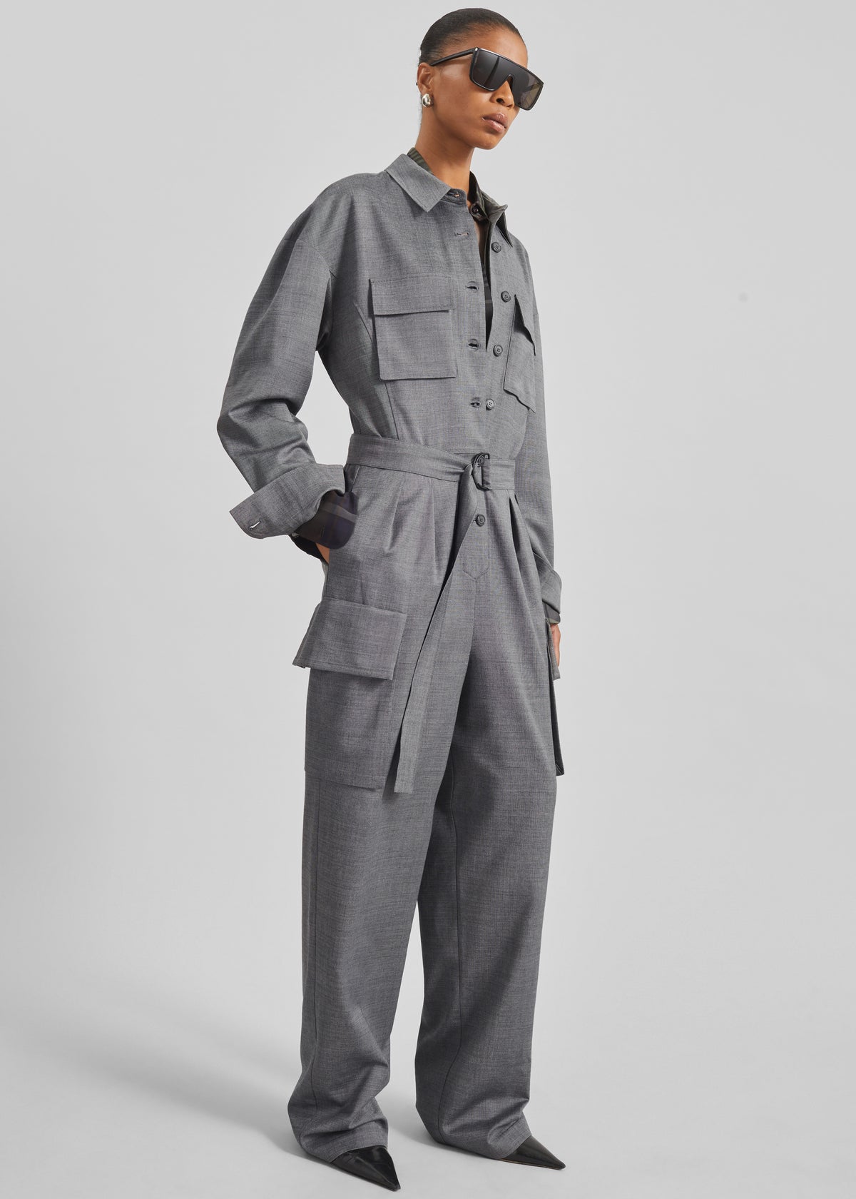 Linda Jumpsuit - Grey Melange - 4