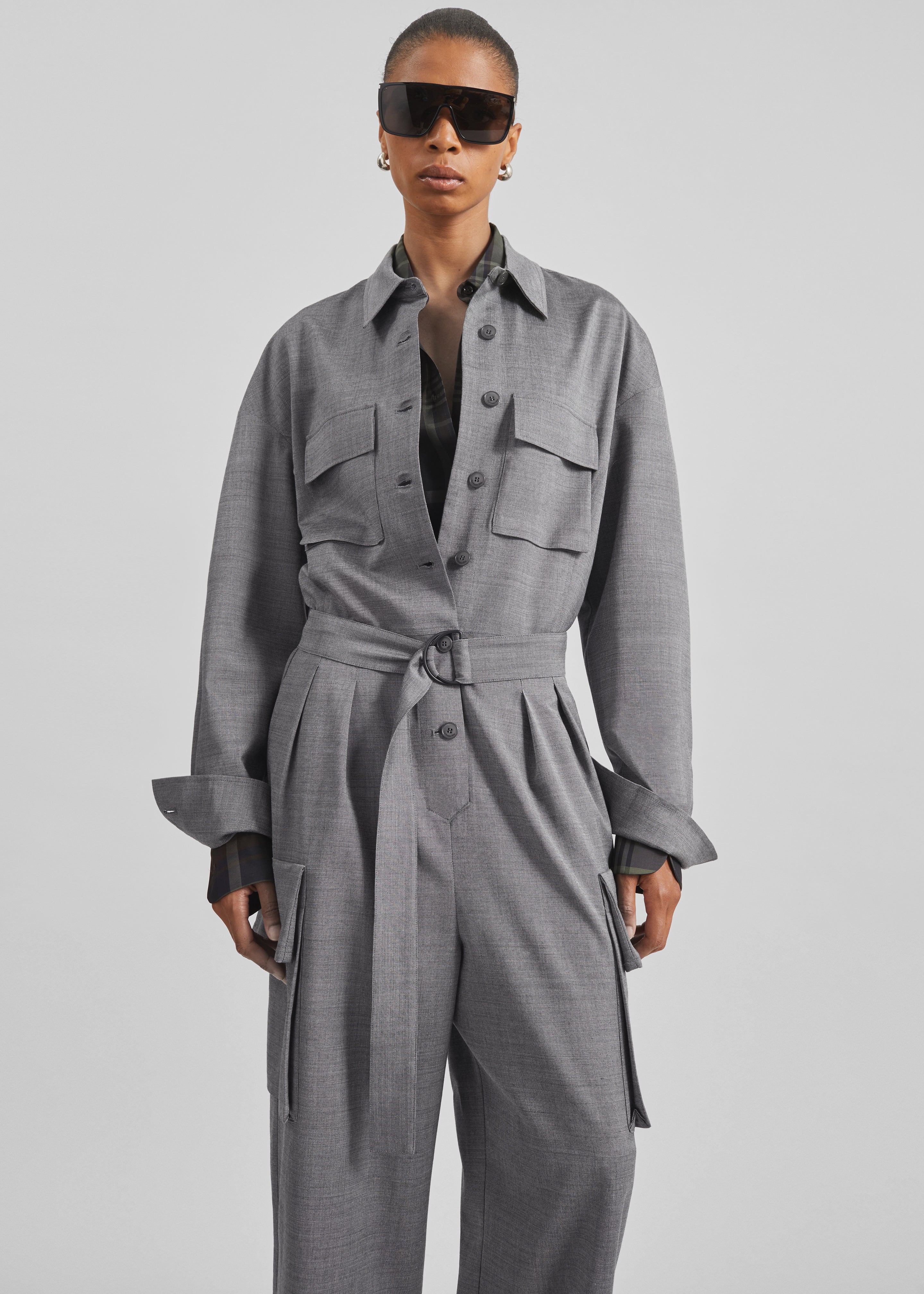 Linda Jumpsuit - Grey Melange - 5