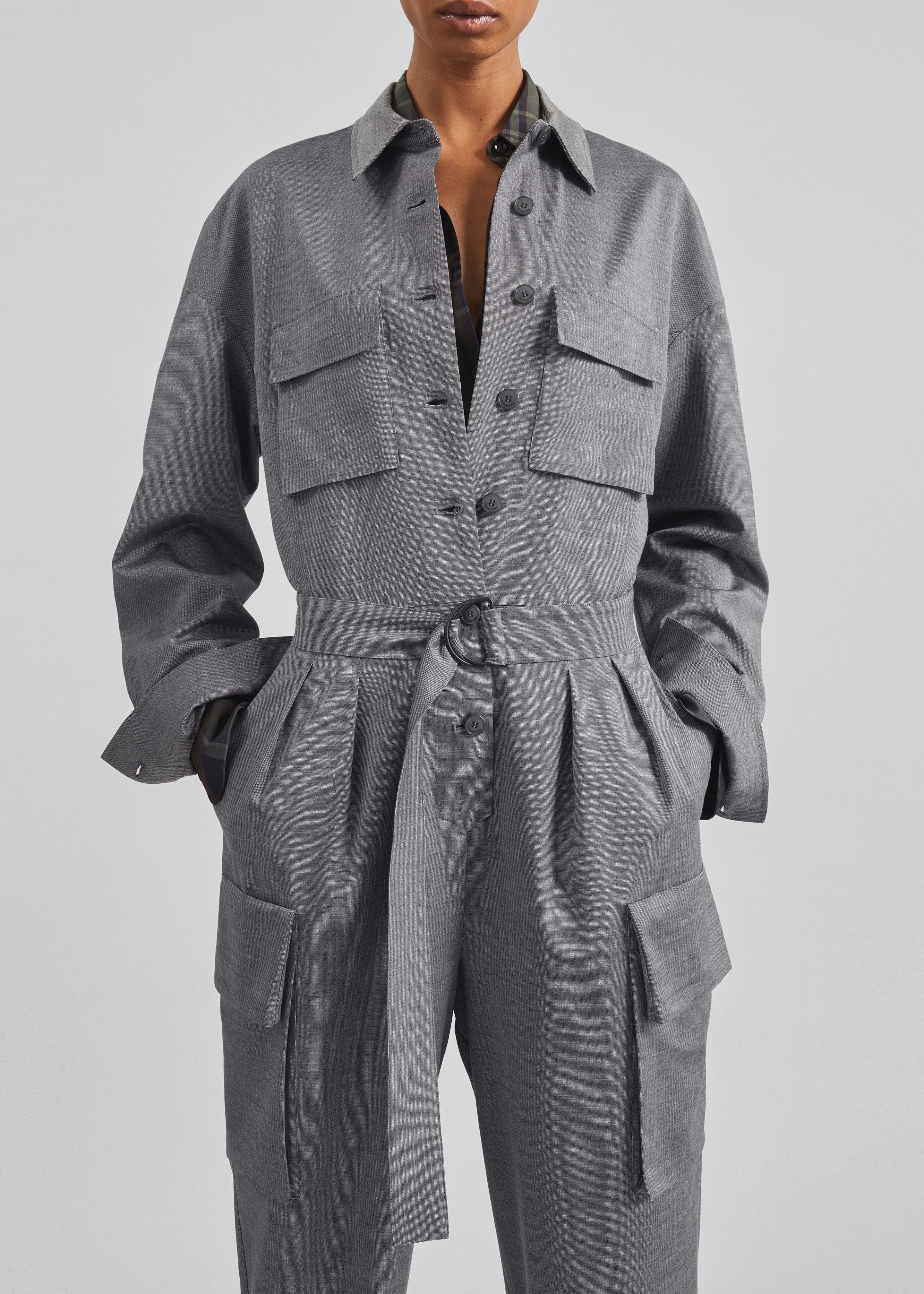 Linda Jumpsuit - Grey Melange - 3