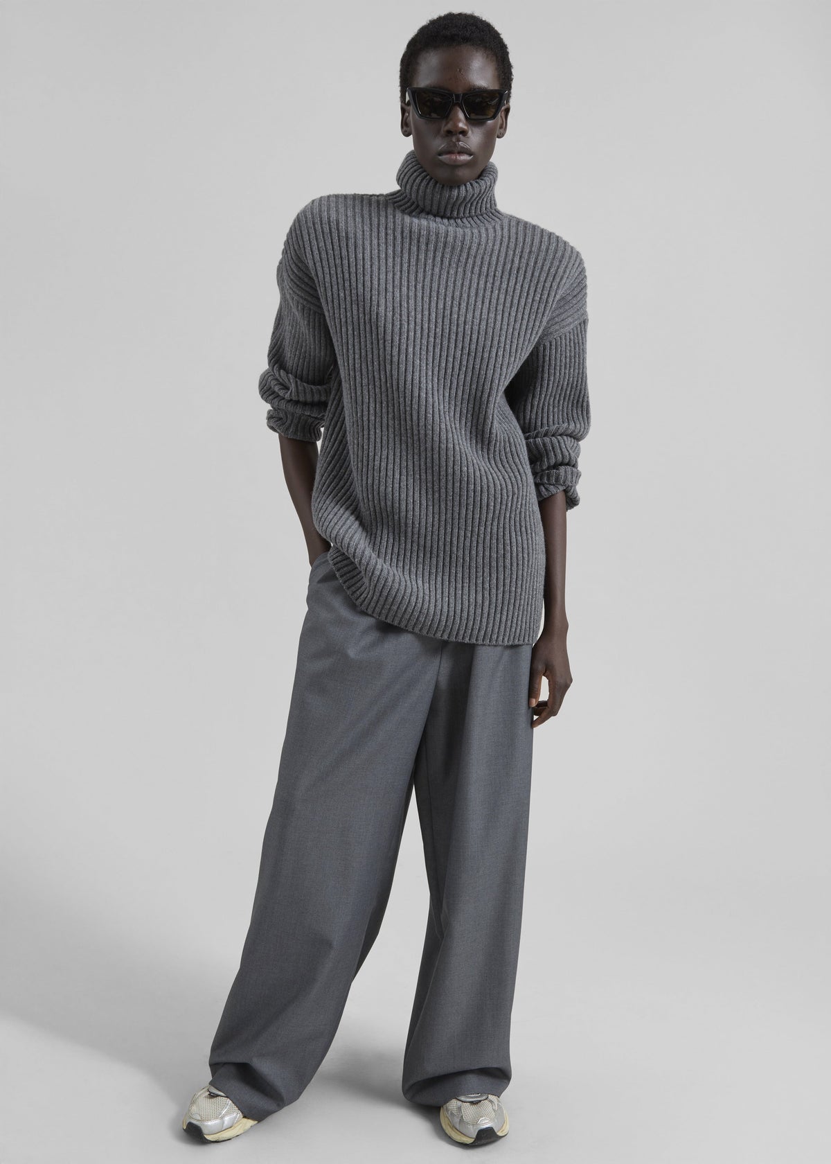 Lindall Turtleneck Sweater - Dark Grey - 1