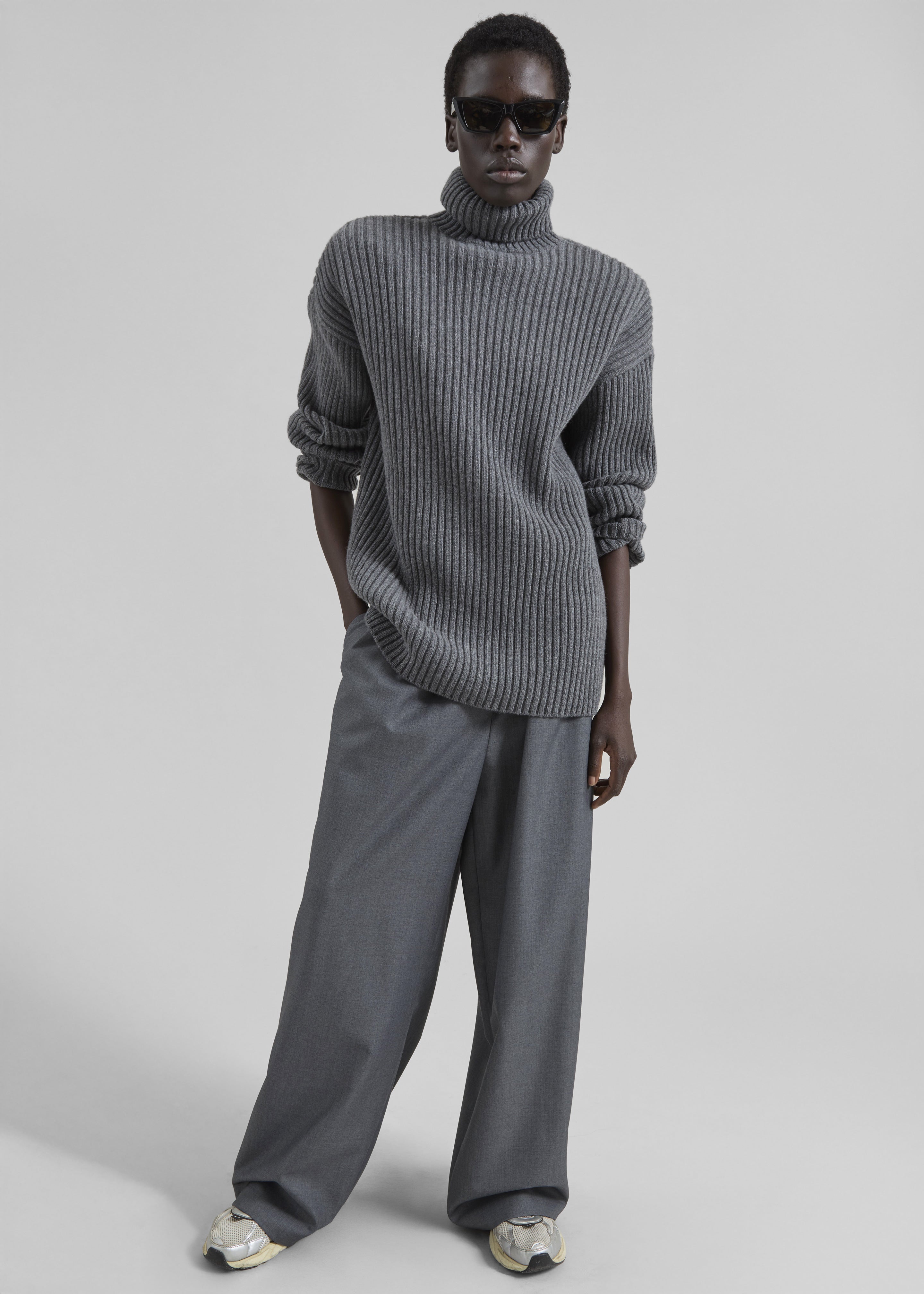 Lindall Turtleneck Sweater - Dark Grey - 1