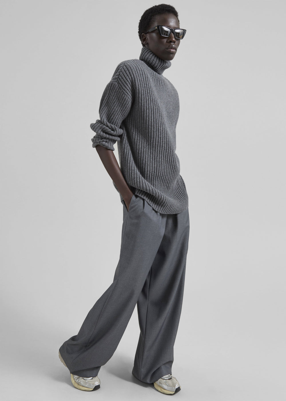 Lindall Turtleneck Sweater - Dark Grey - 1
