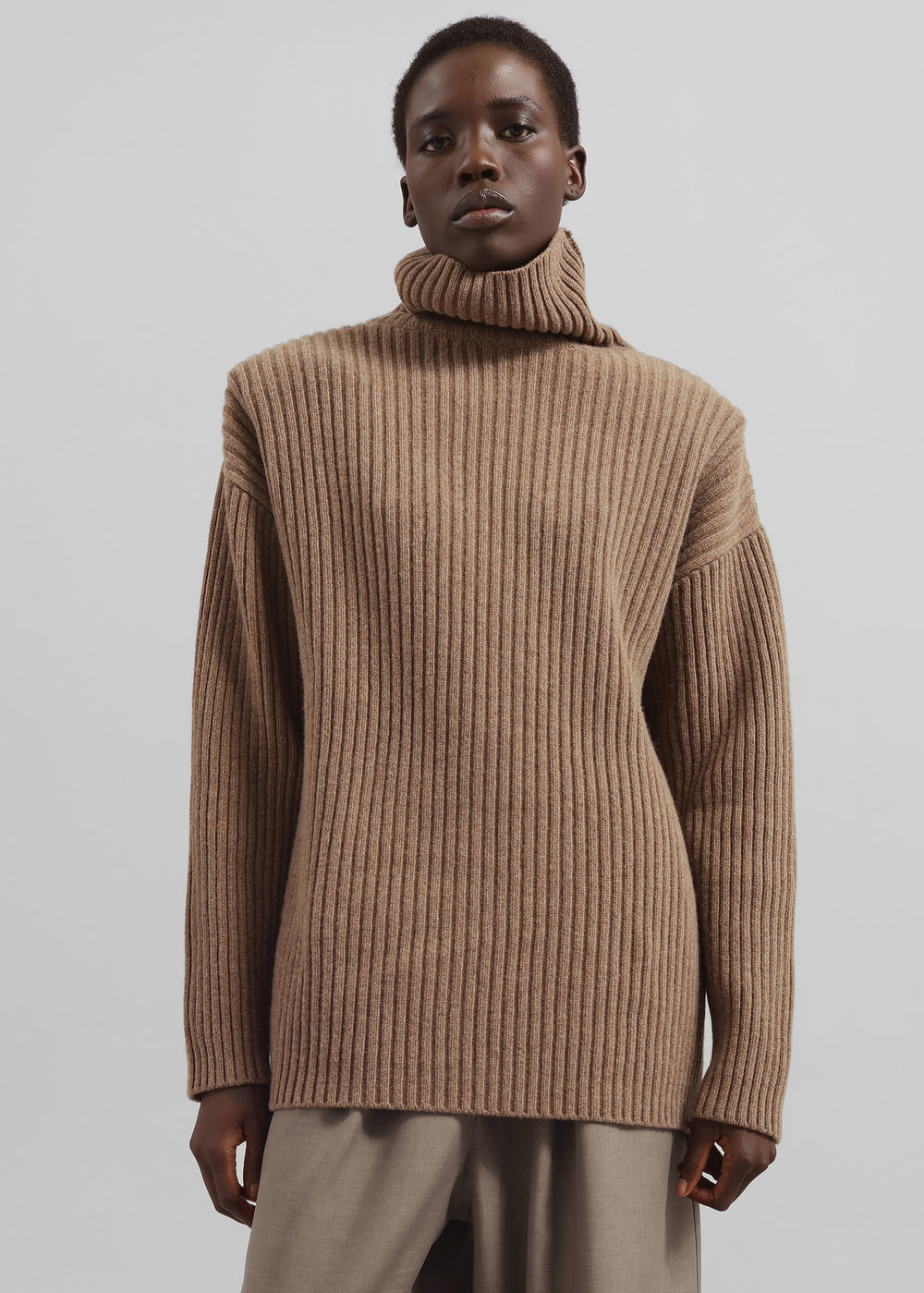Lindall Turtleneck Sweater - Taupe - 1