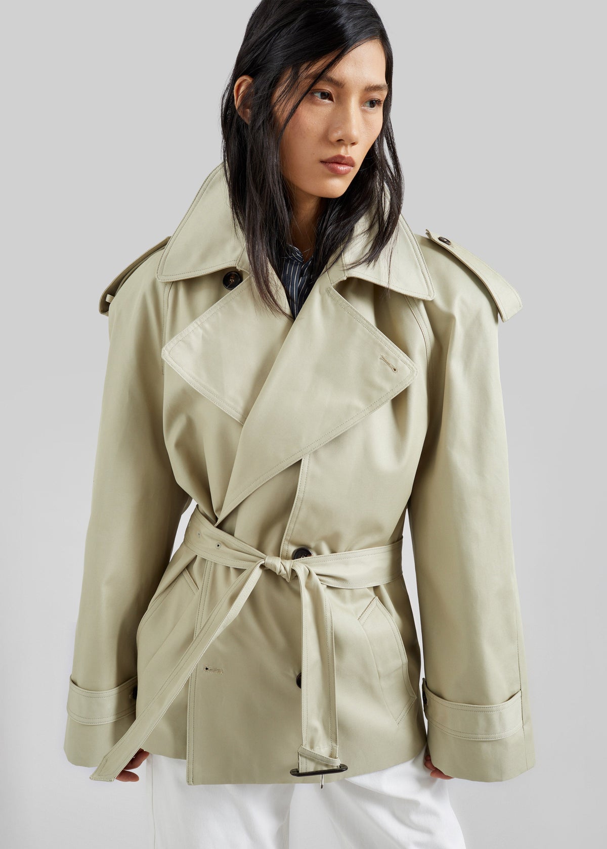 Linsell Short Trench - Beige - 6