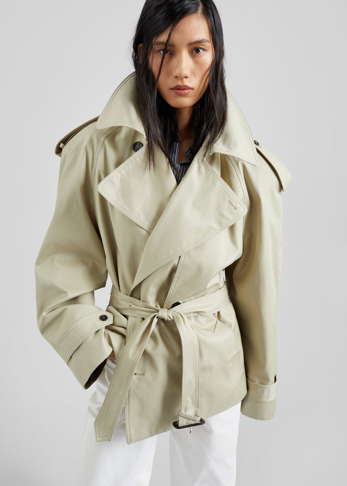 Linsell Short Trench - Beige - 1