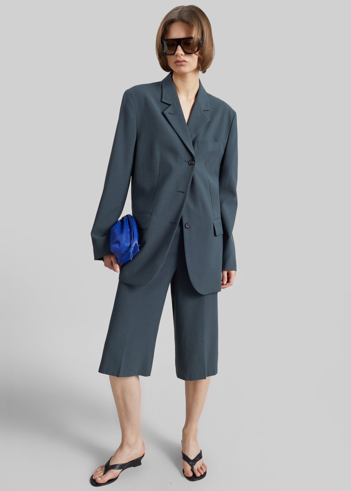 Lioni Tailored Bermuda Shorts - Deep Teal - 3